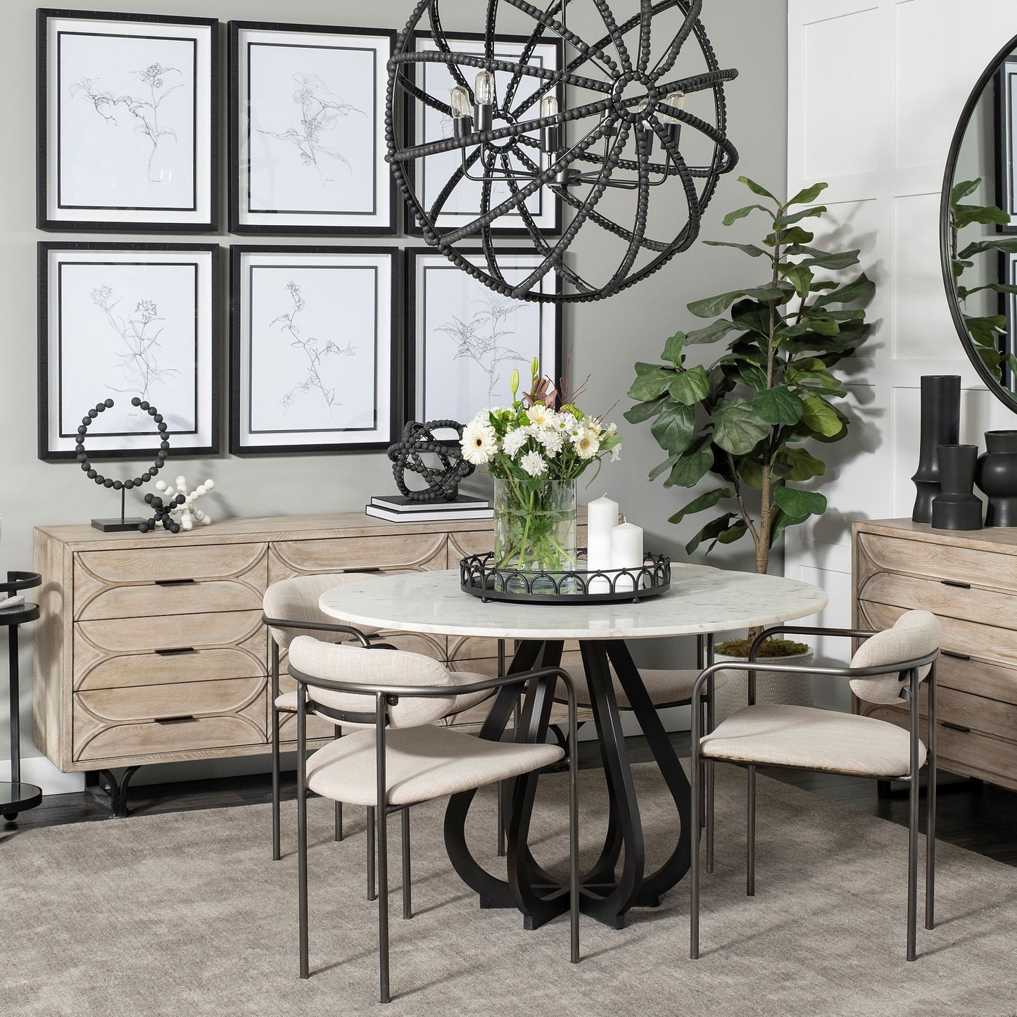 Giselle Sideboard Brown Wood | Black Metal - sideboards-and-buffets