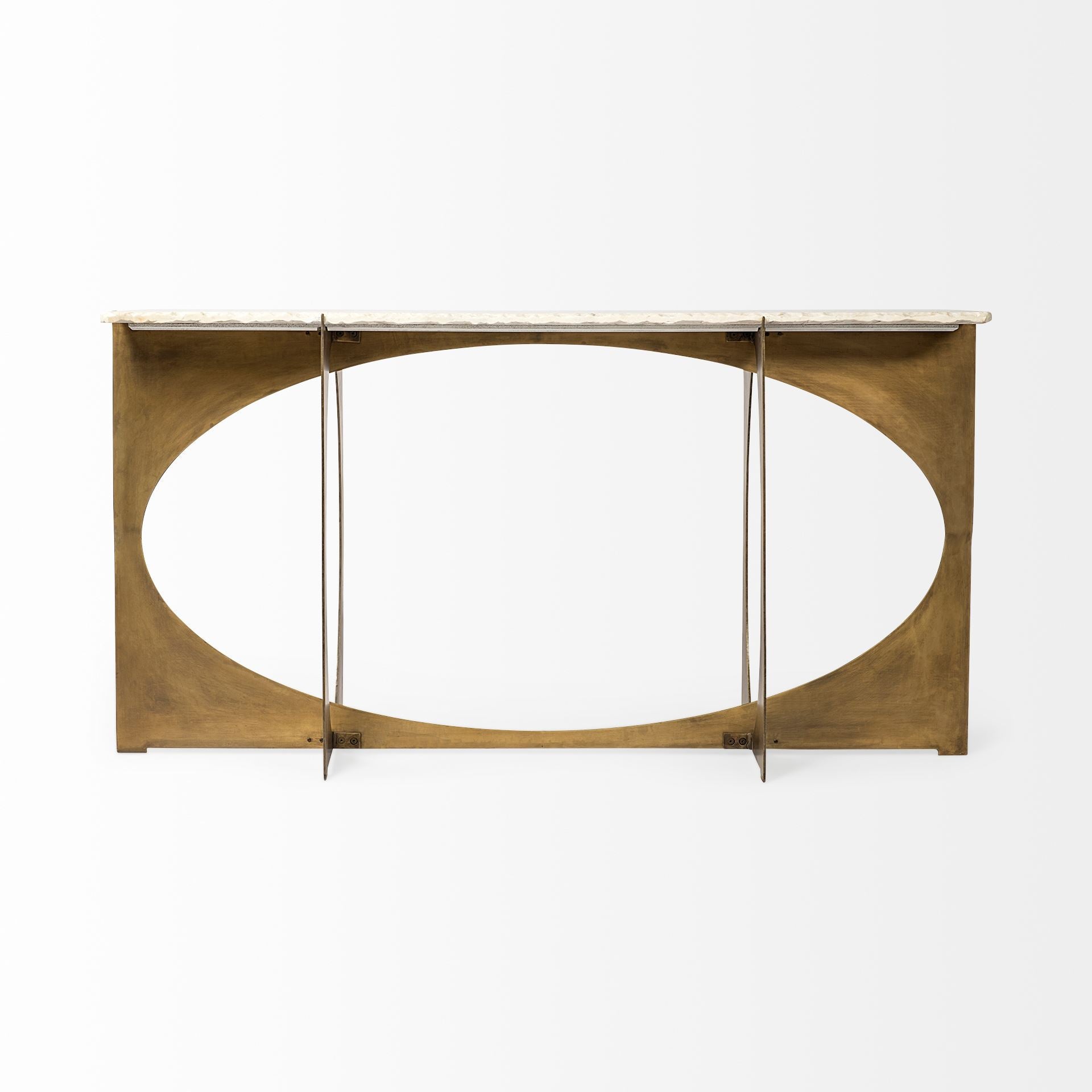 Reinhold Console Table White Marble | Gold Metal - console-tables