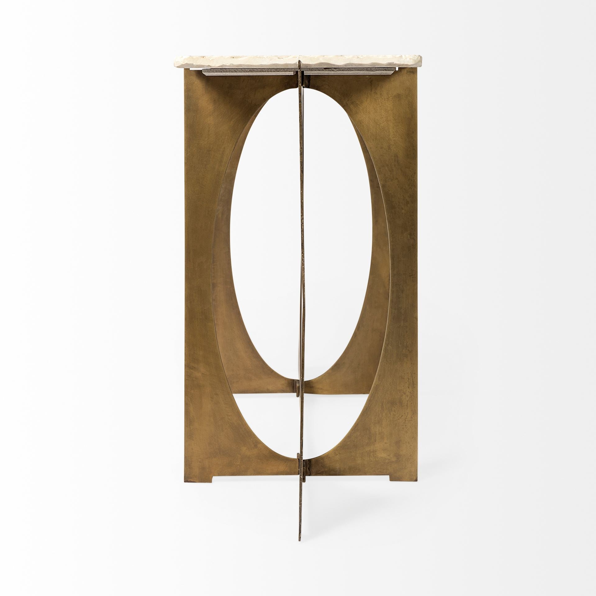 Reinhold Console Table White Marble | Gold Metal - console-tables