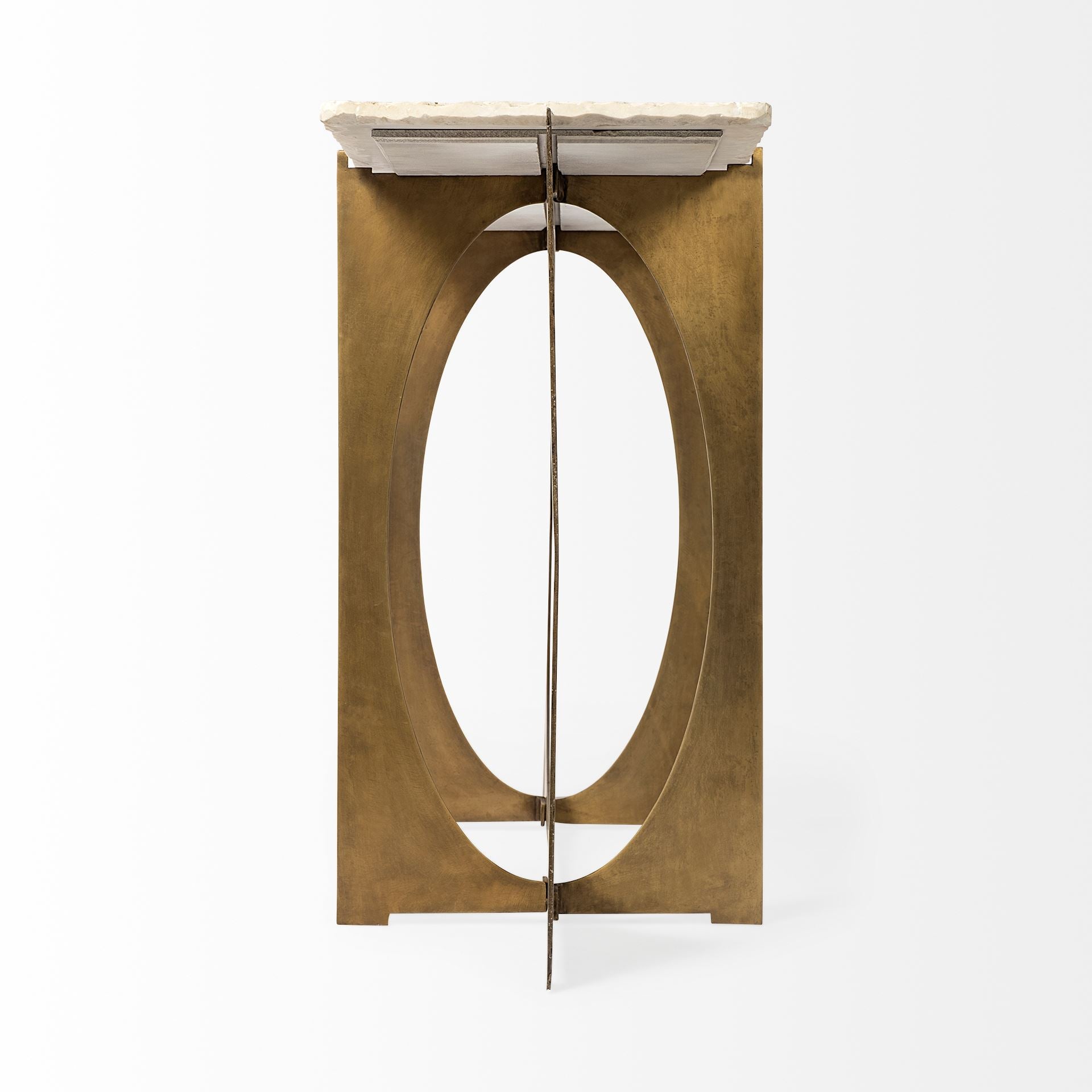 Reinhold Console Table White Marble | Gold Metal - console-tables