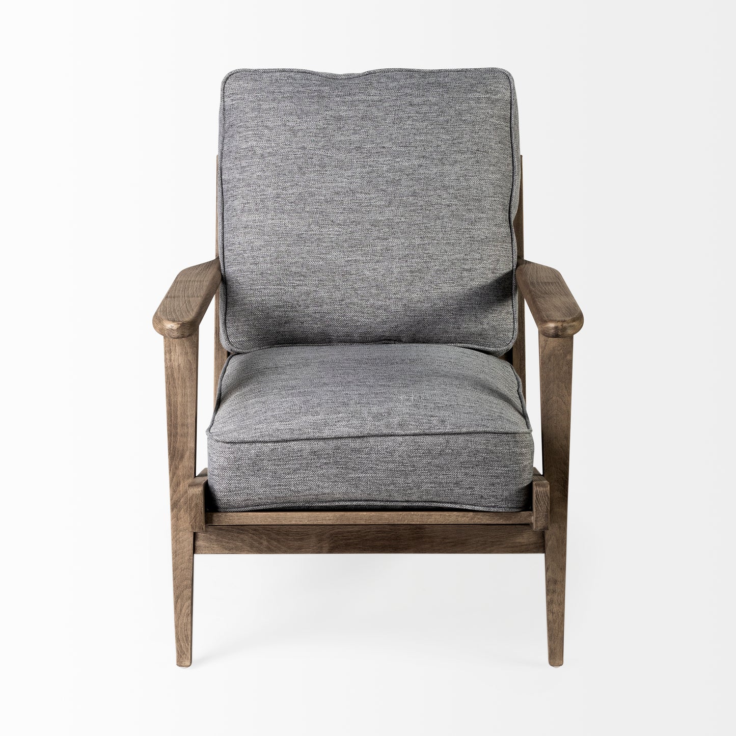 Olympus Accent Chair Castlerock Gray Fabric | Brown Wood - accent-chairs