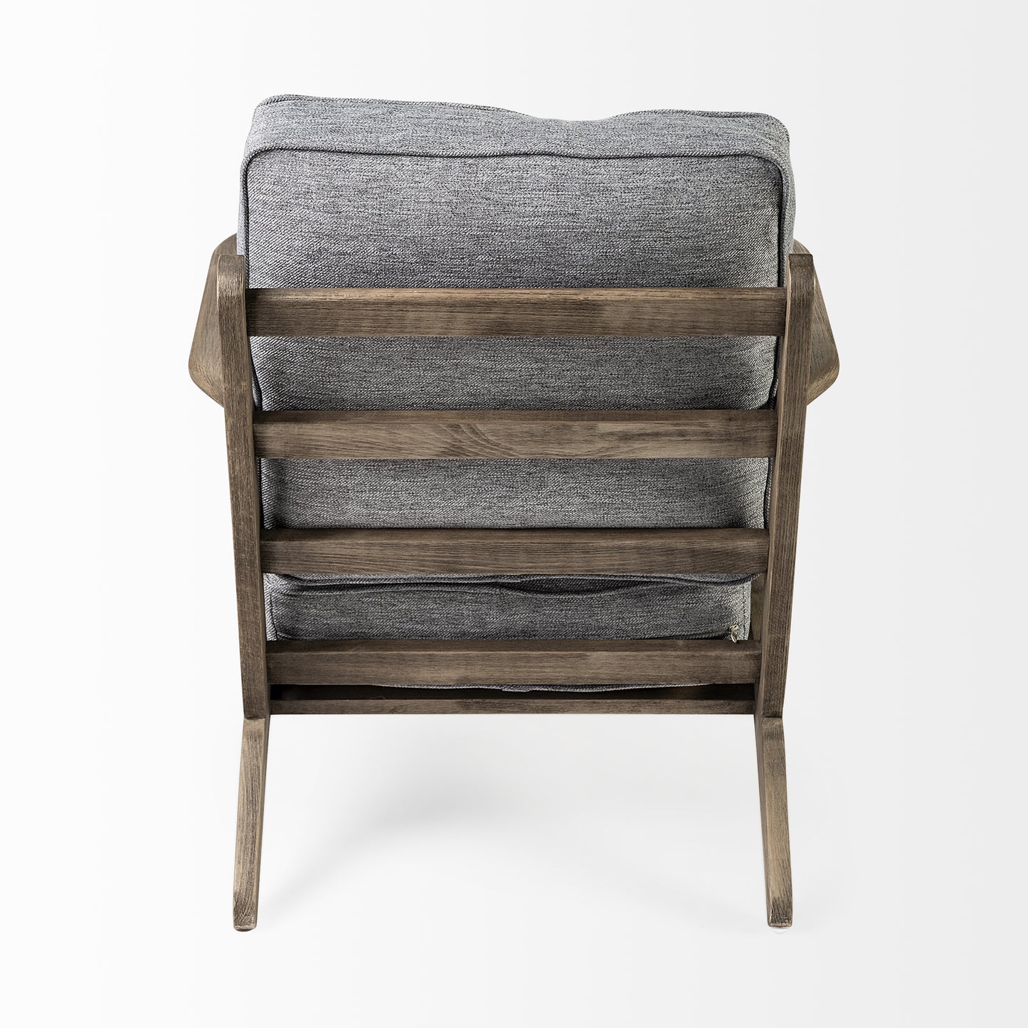 Olympus Accent Chair Castlerock Gray Fabric | Brown Wood - accent-chairs