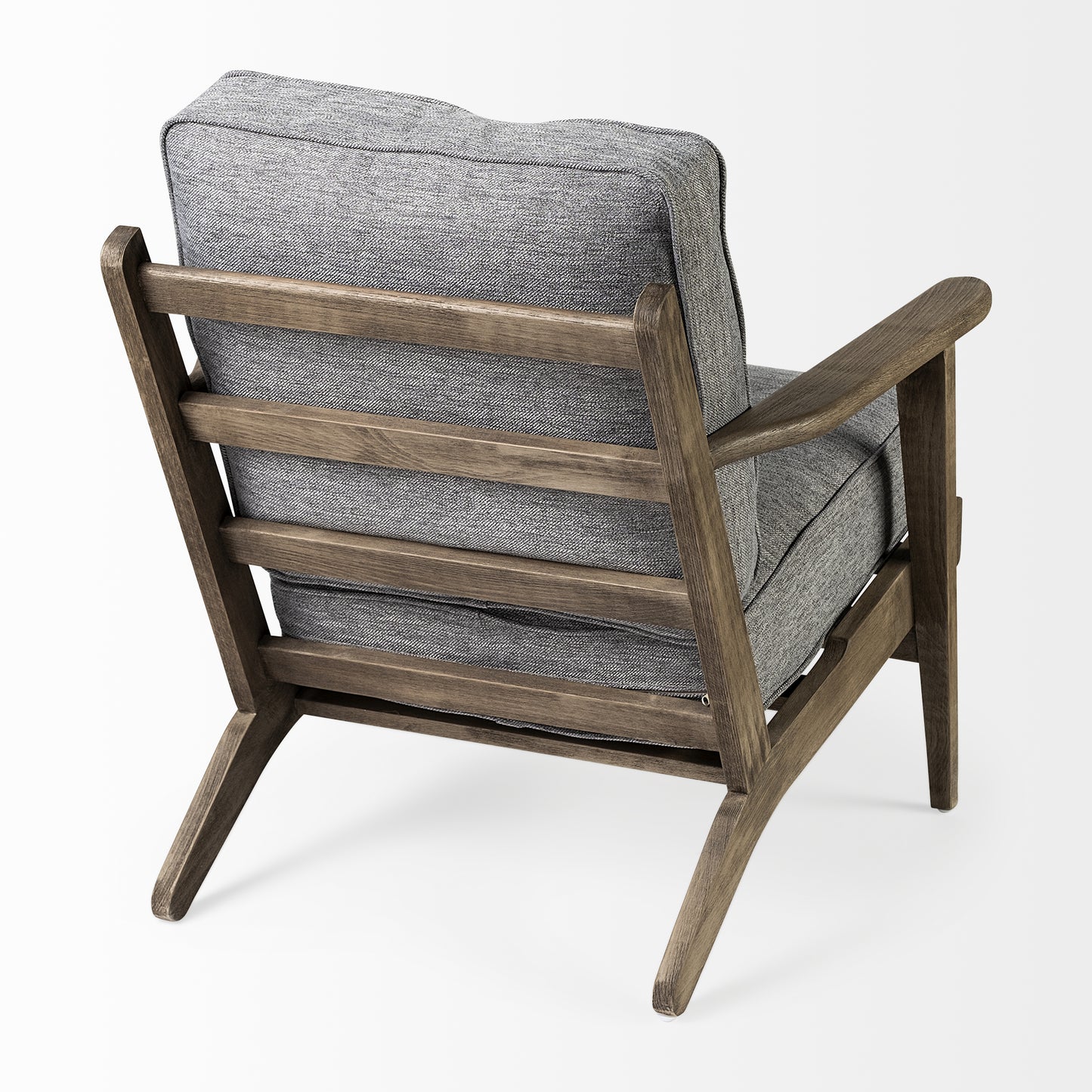 Olympus Accent Chair Castlerock Gray Fabric | Brown Wood - accent-chairs