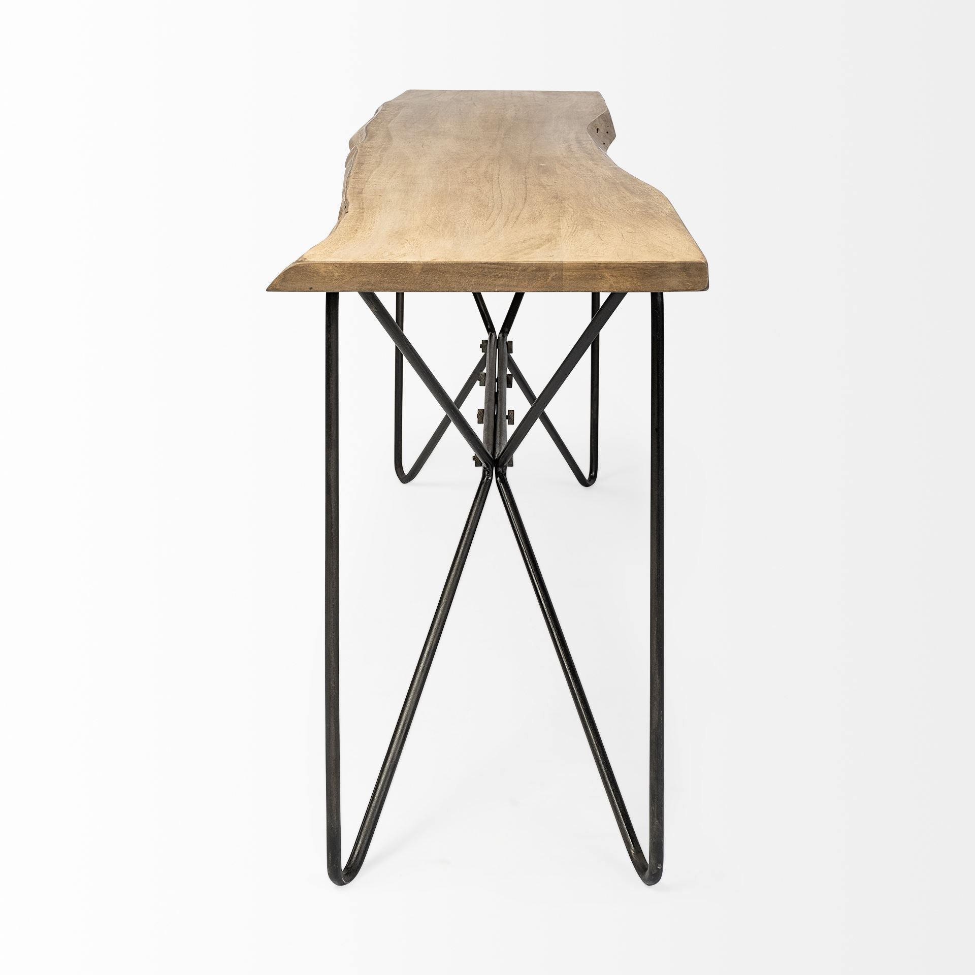 Papillion Console Table Blonde Wood | Black Iron - console-tables