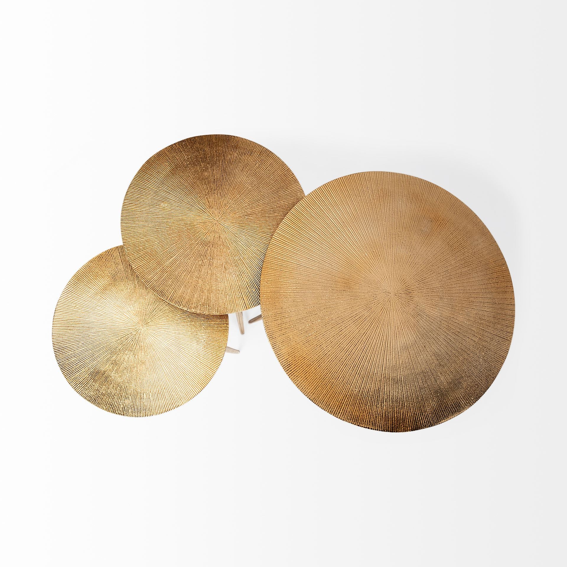 Reva Accent Table Gold Aluminum | 16W - accent-tables