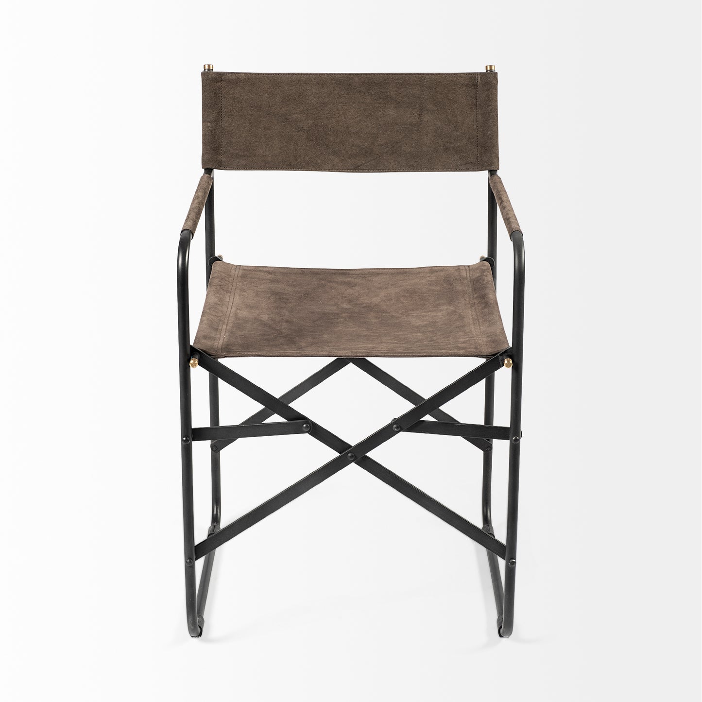 Direttore Dining Chair Brown Seude (Gray Tones) | Black Metal - dining-chairs