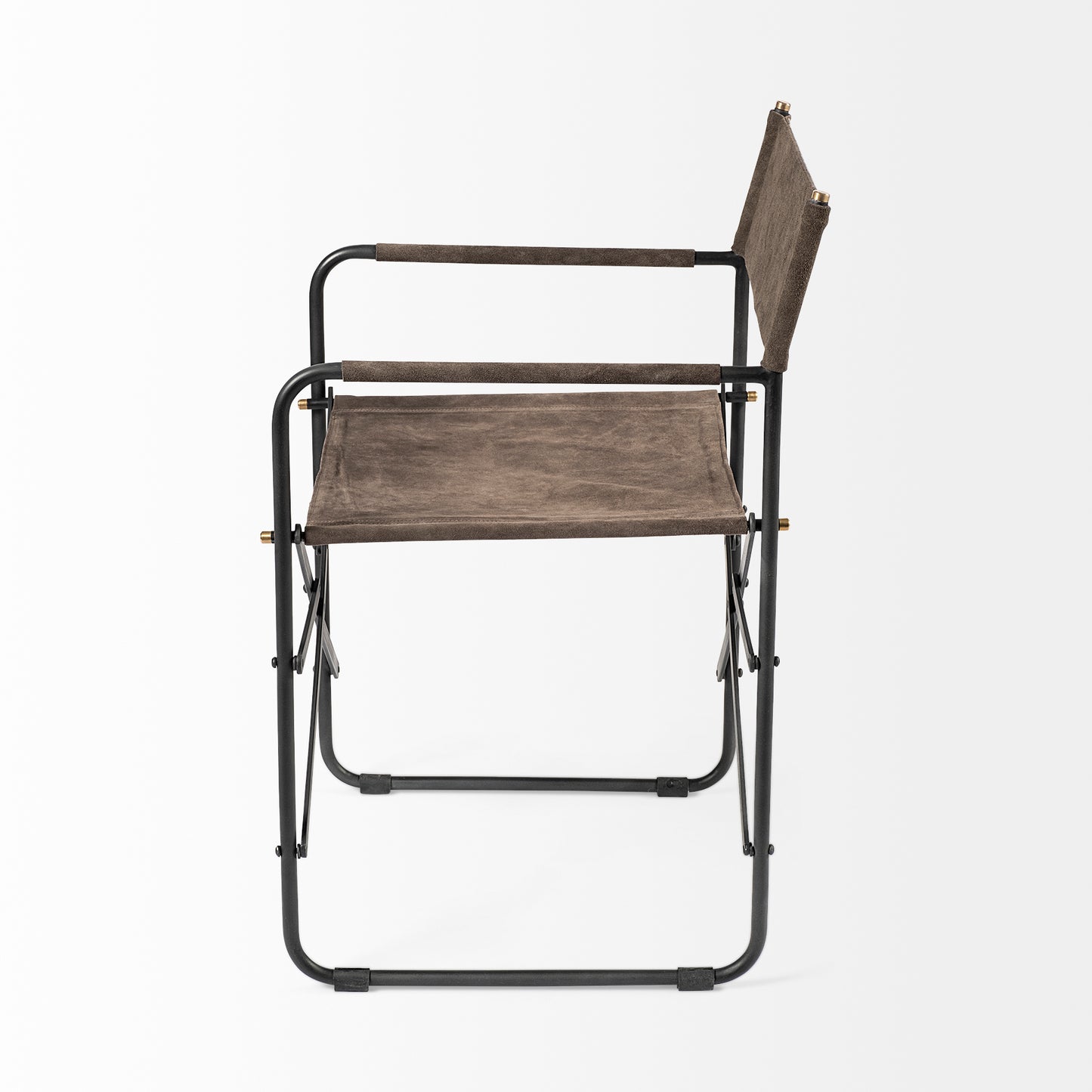 Direttore Dining Chair Brown Seude (Gray Tones) | Black Metal - dining-chairs