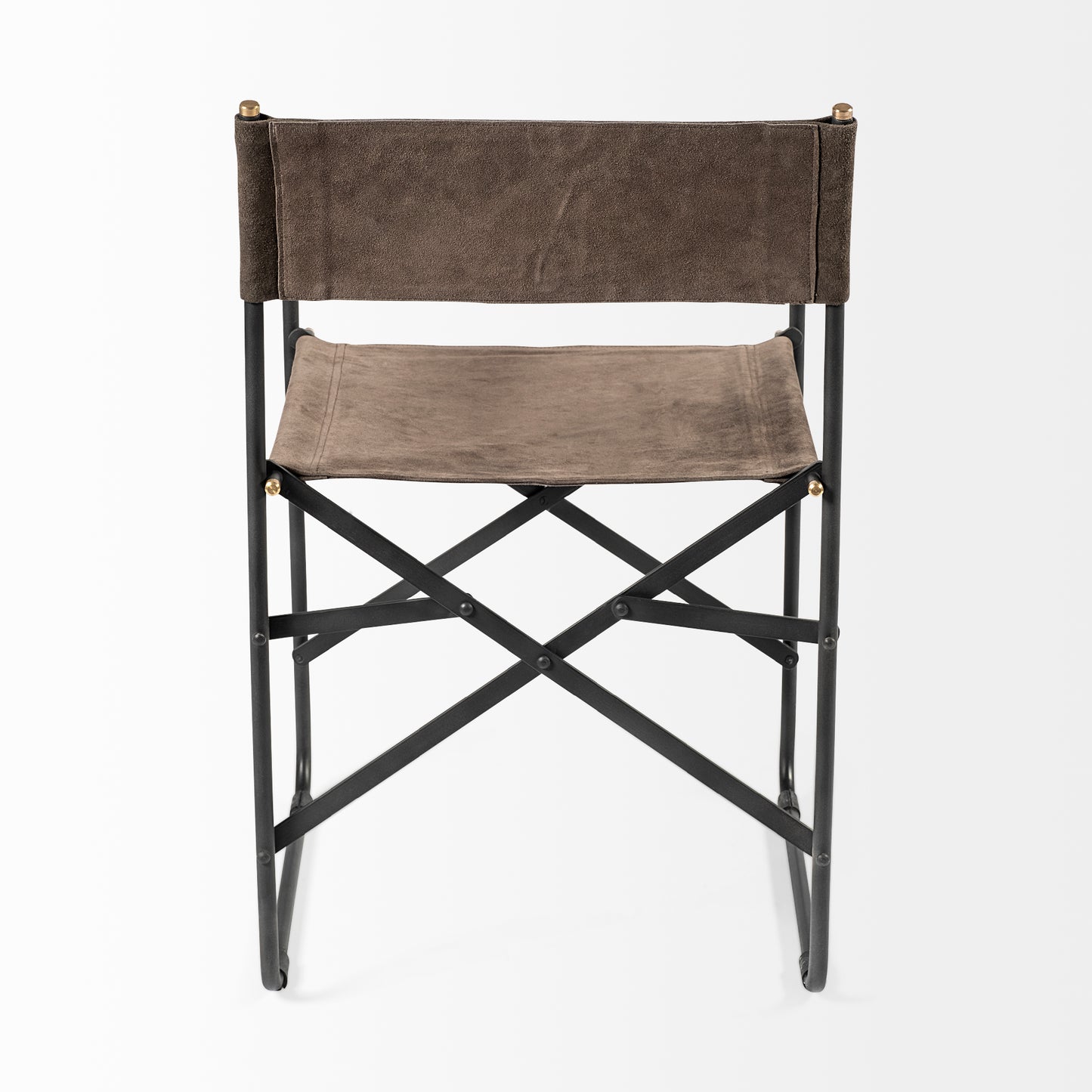 Direttore Dining Chair Brown Seude (Gray Tones) | Black Metal - dining-chairs
