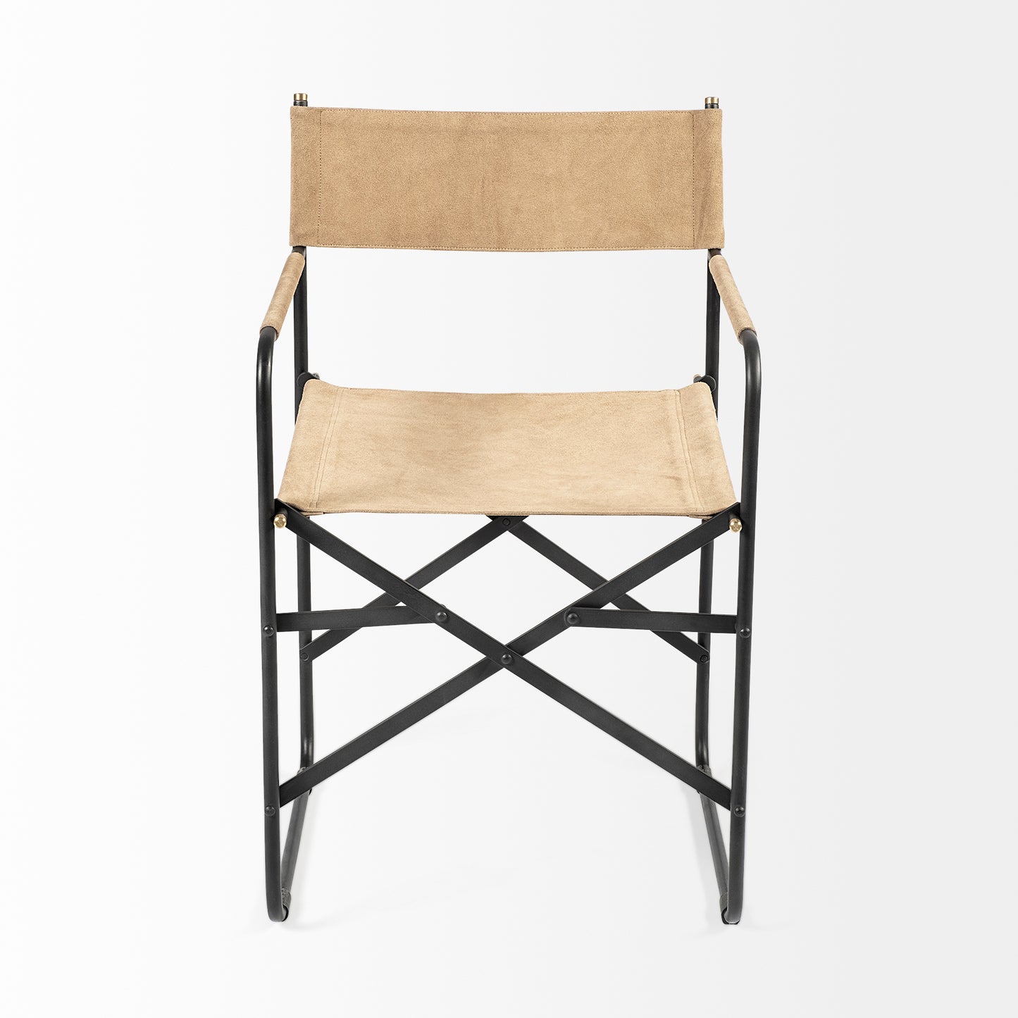 Direttore Dining Chair Tan Suede | Black Metal - dining-chairs