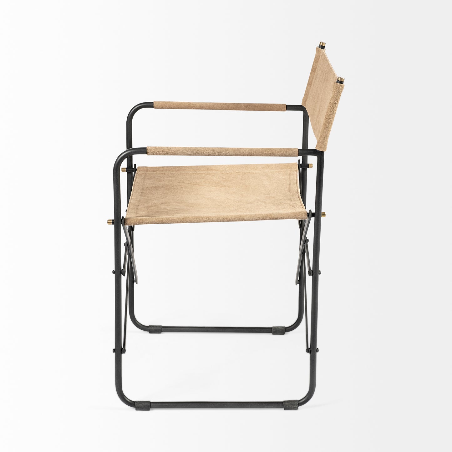 Direttore Dining Chair Tan Suede | Black Metal - dining-chairs