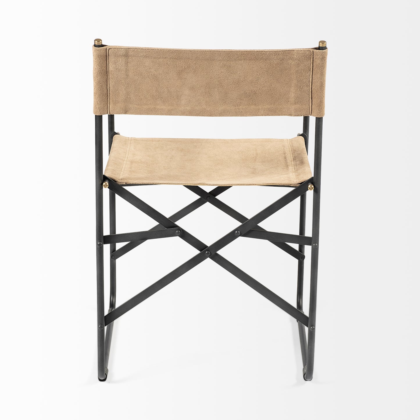 Direttore Dining Chair Tan Suede | Black Metal - dining-chairs