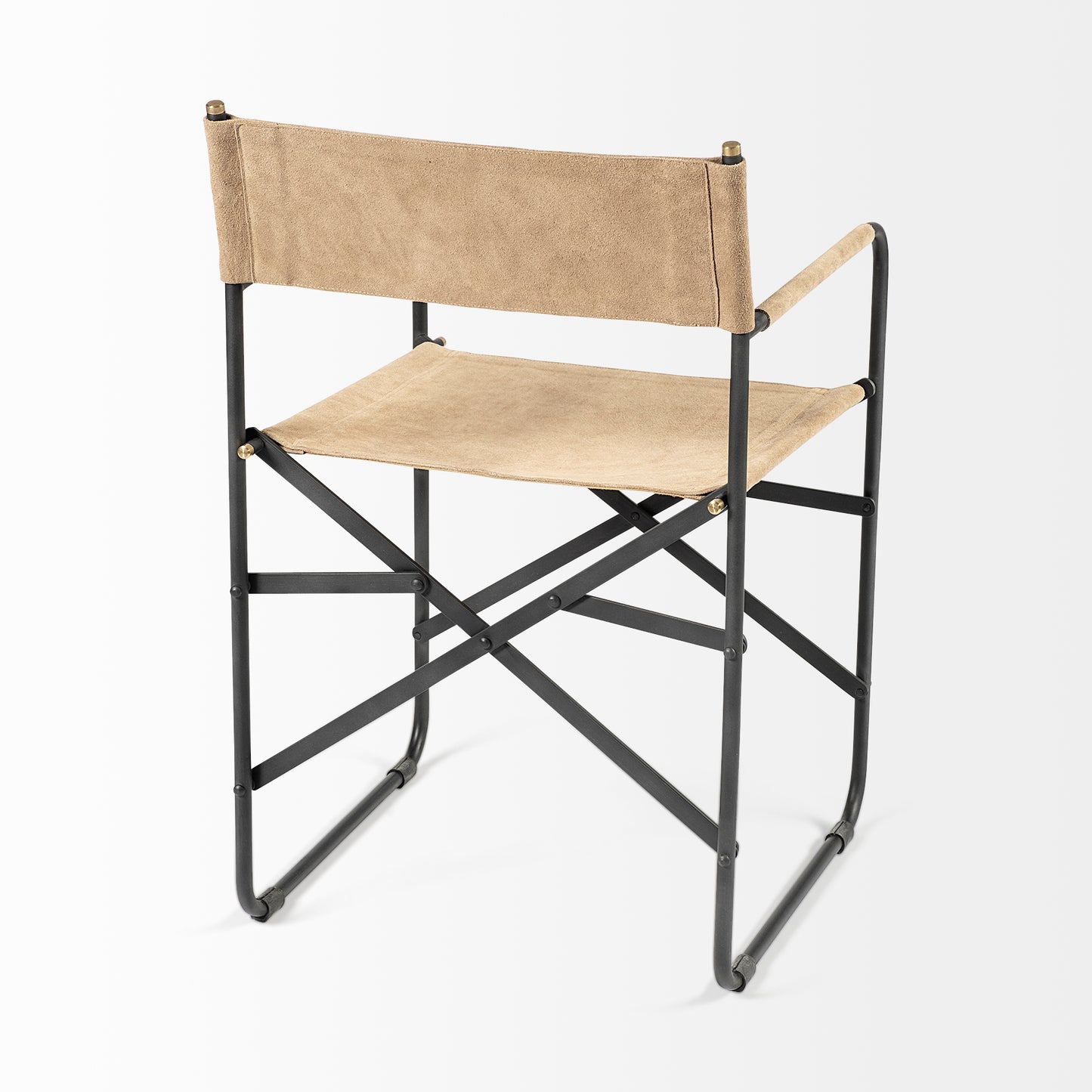 Direttore Dining Chair Tan Suede | Black Metal - dining-chairs