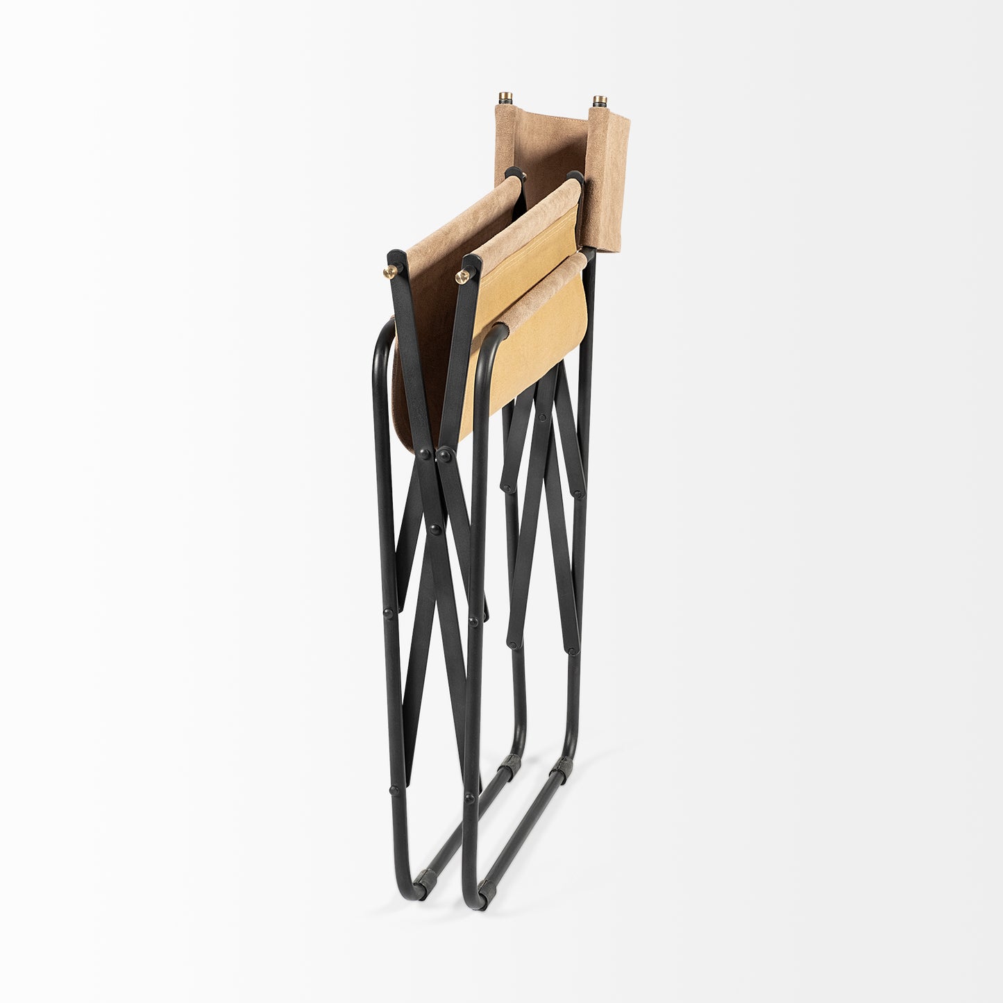 Direttore Dining Chair Tan Suede | Black Metal - dining-chairs