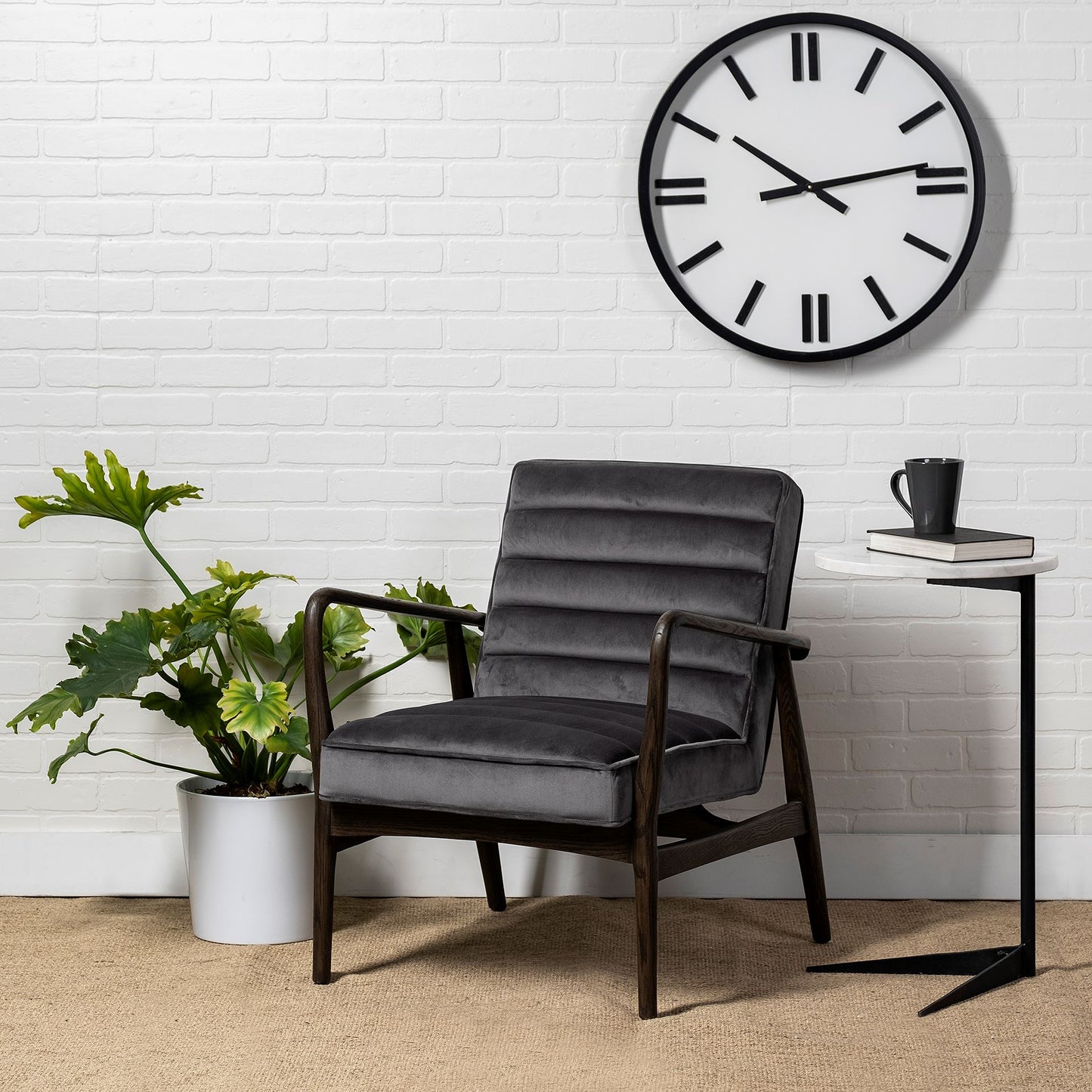 Ballatine Accent Table White Marble | Black Metal - accent-tables