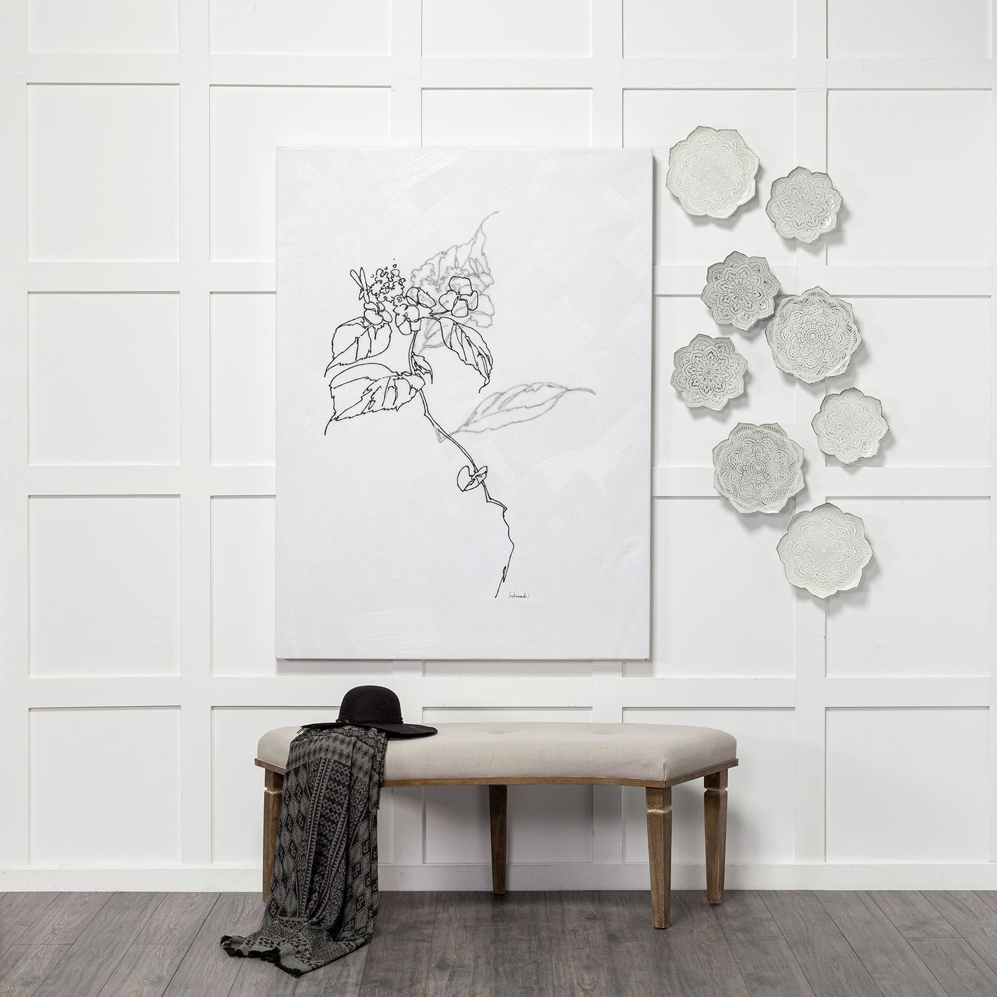 Miranda Wall Decor White Metal - alternative-wall-decor