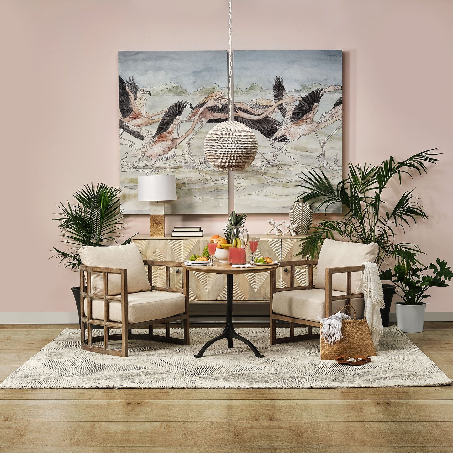 Hogarth III 72L x 15W x 34H Brown Solid Wood Frame Gold Metal Base 4 Cabinet Door Sideboard