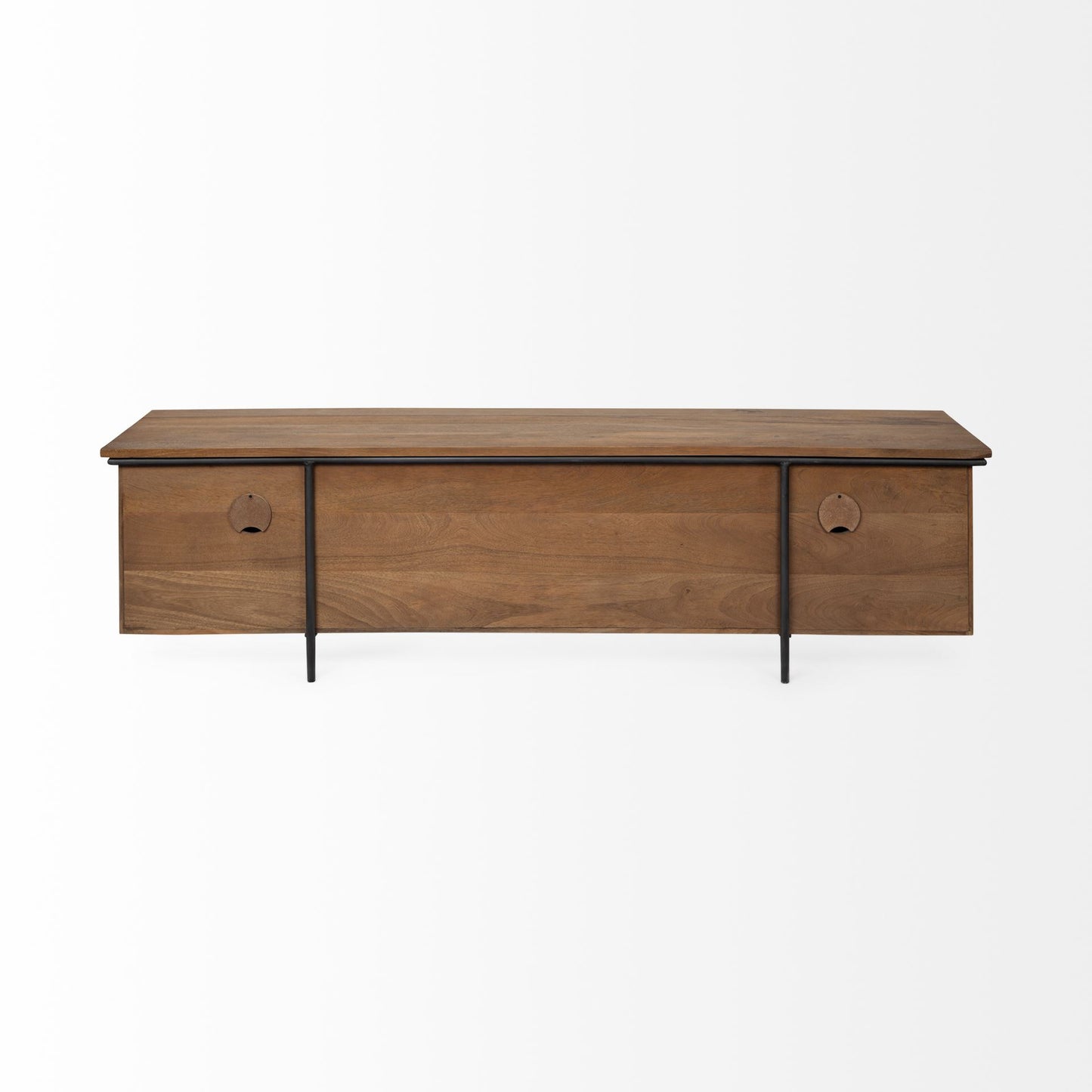 Maddox Media Console Brown Wood | Black Metal - media-console