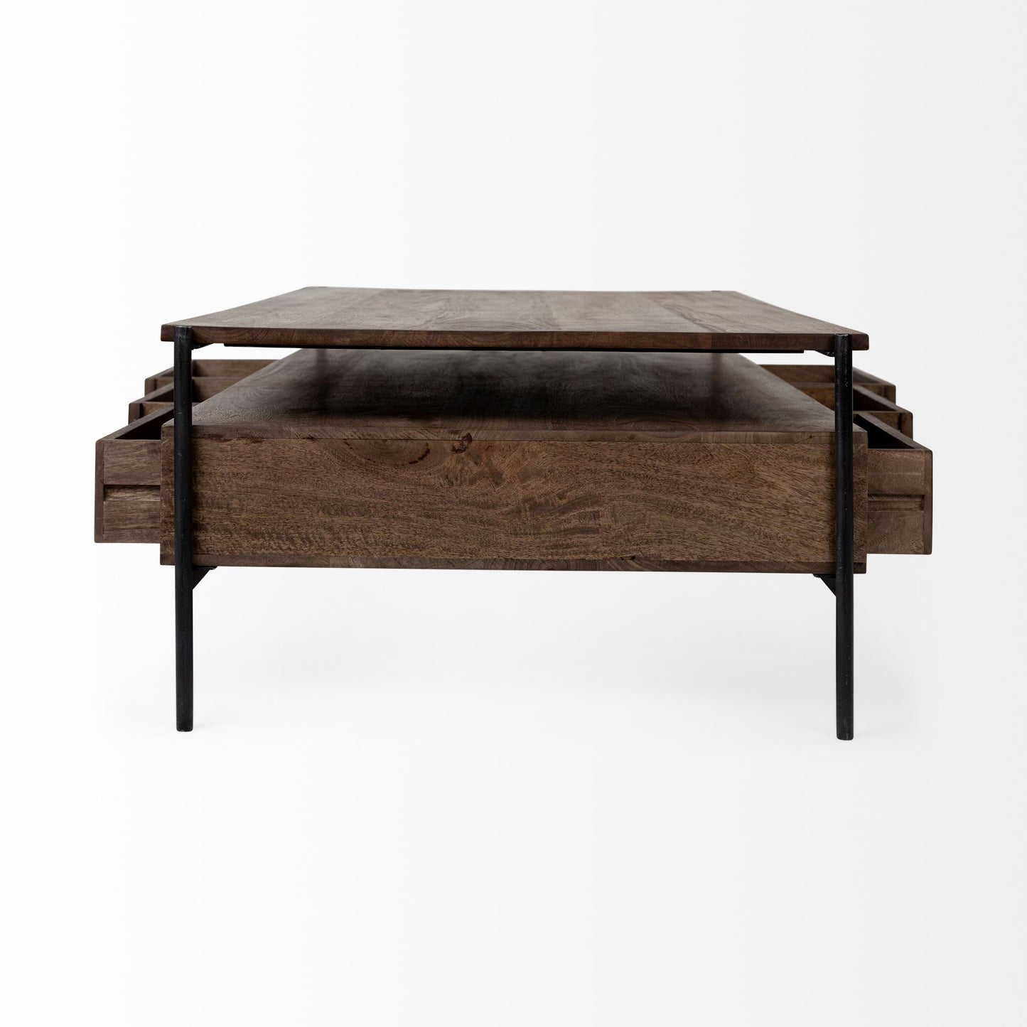 Glenn Coffee Table Brown Wood | Black Metal - coffee-tables