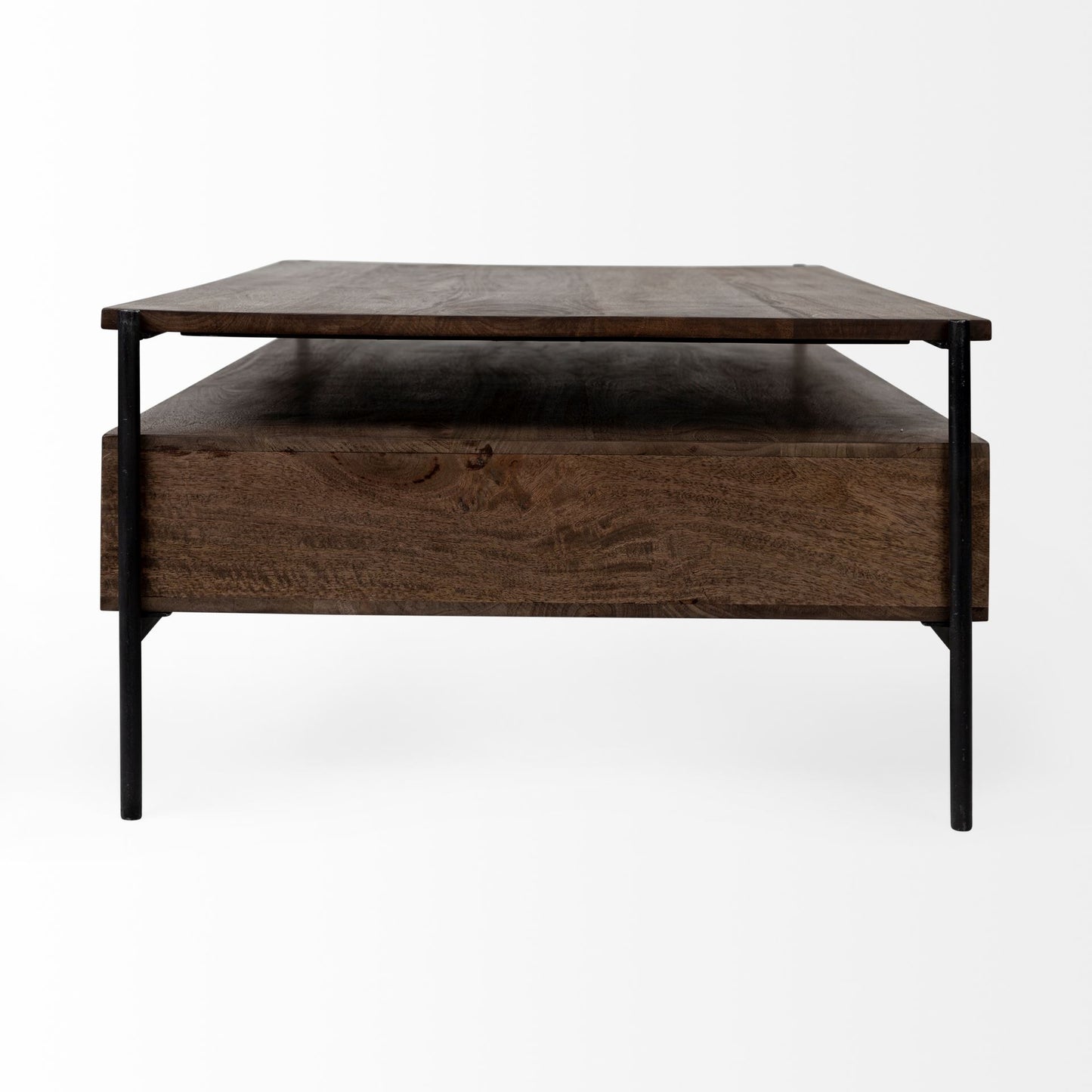 Glenn Coffee Table Brown Wood | Black Metal - coffee-tables