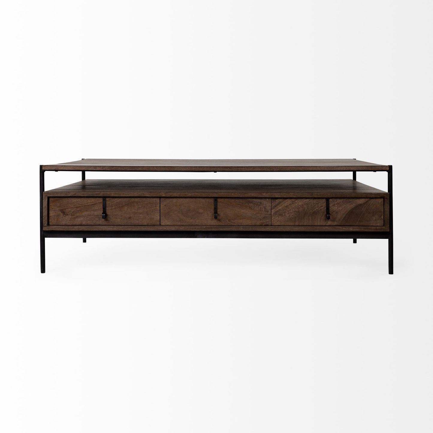 Glenn Coffee Table Brown Wood | Black Metal - coffee-tables