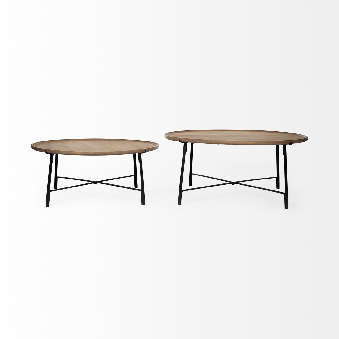 Helios Coffee Table Brown Wood | Black Metal - coffee-tables