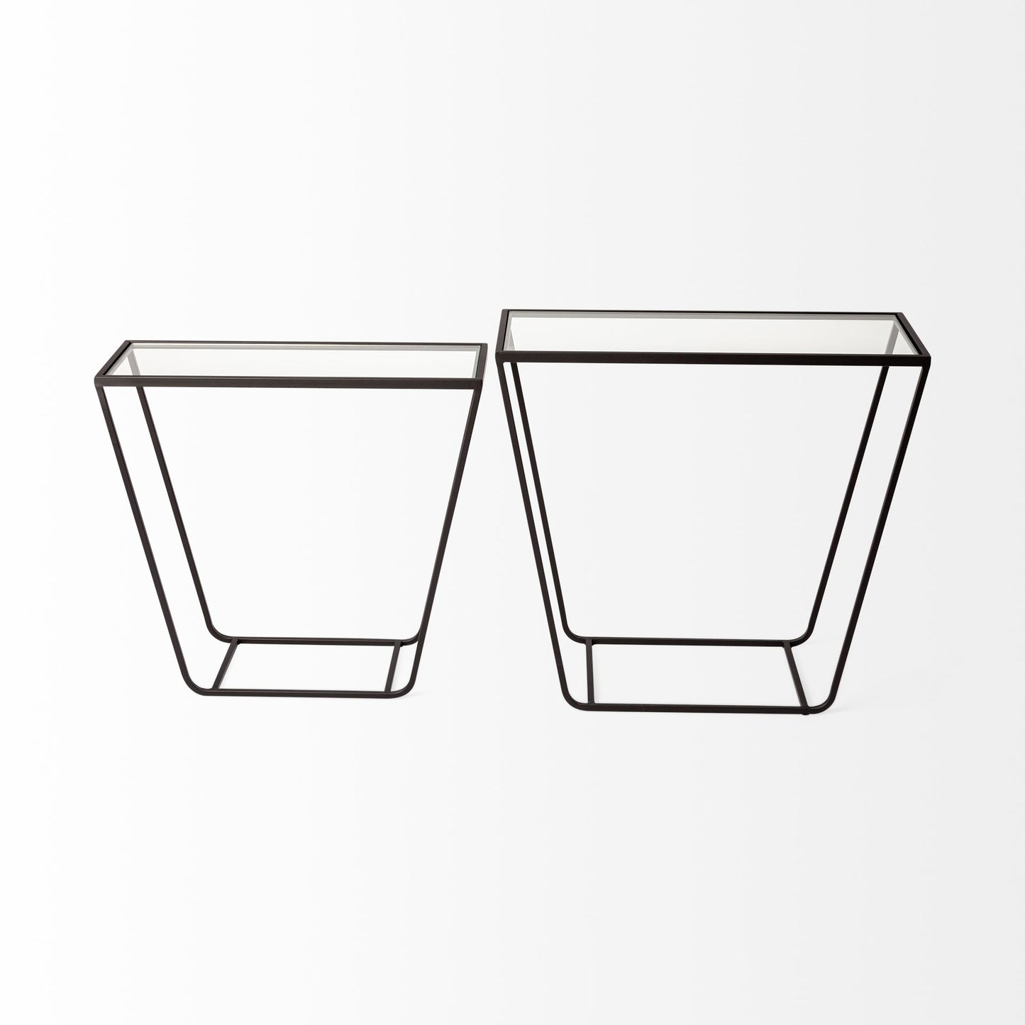 Arya Accent Table Glass | Black Iron - accent-tables