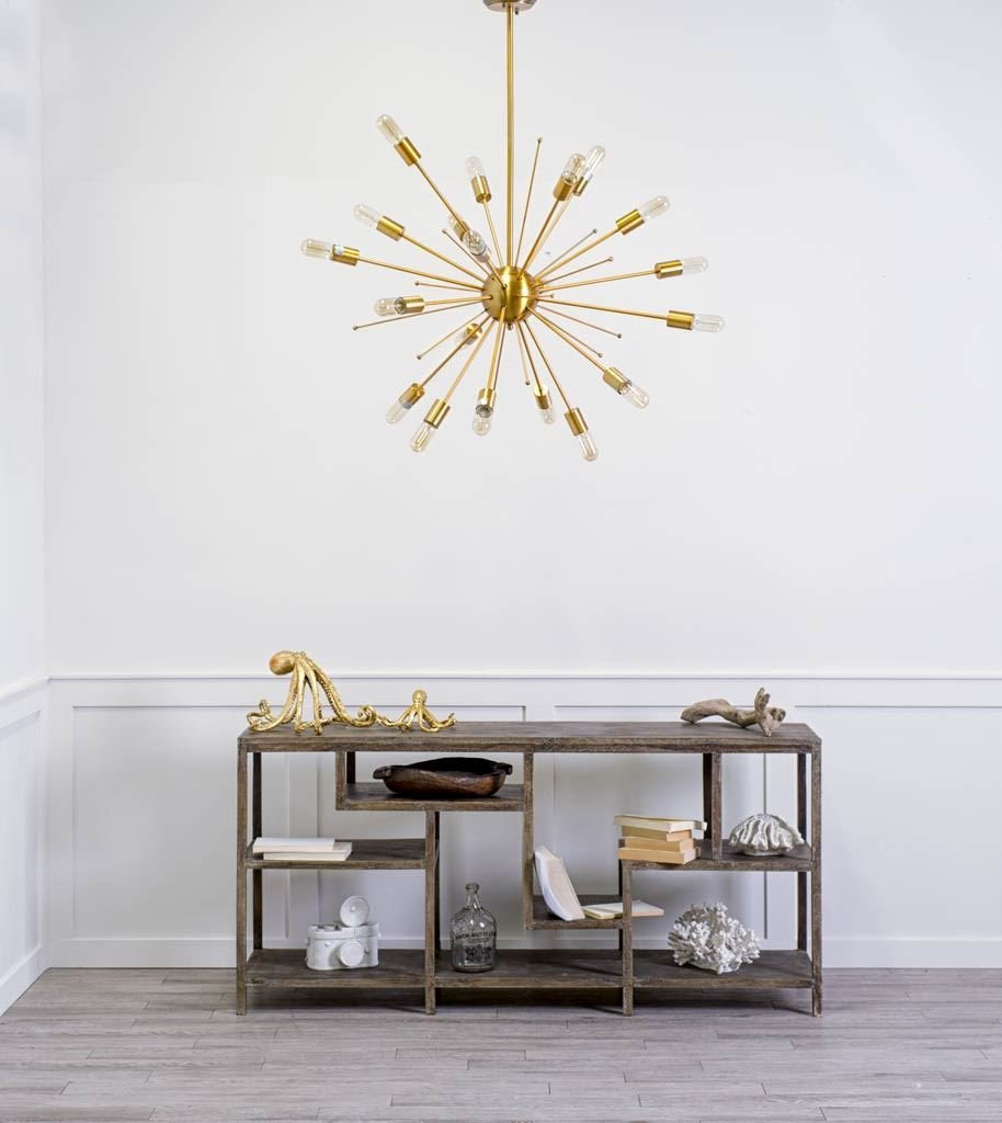 Edisonna Chandelier Gold Metal - chandeliers