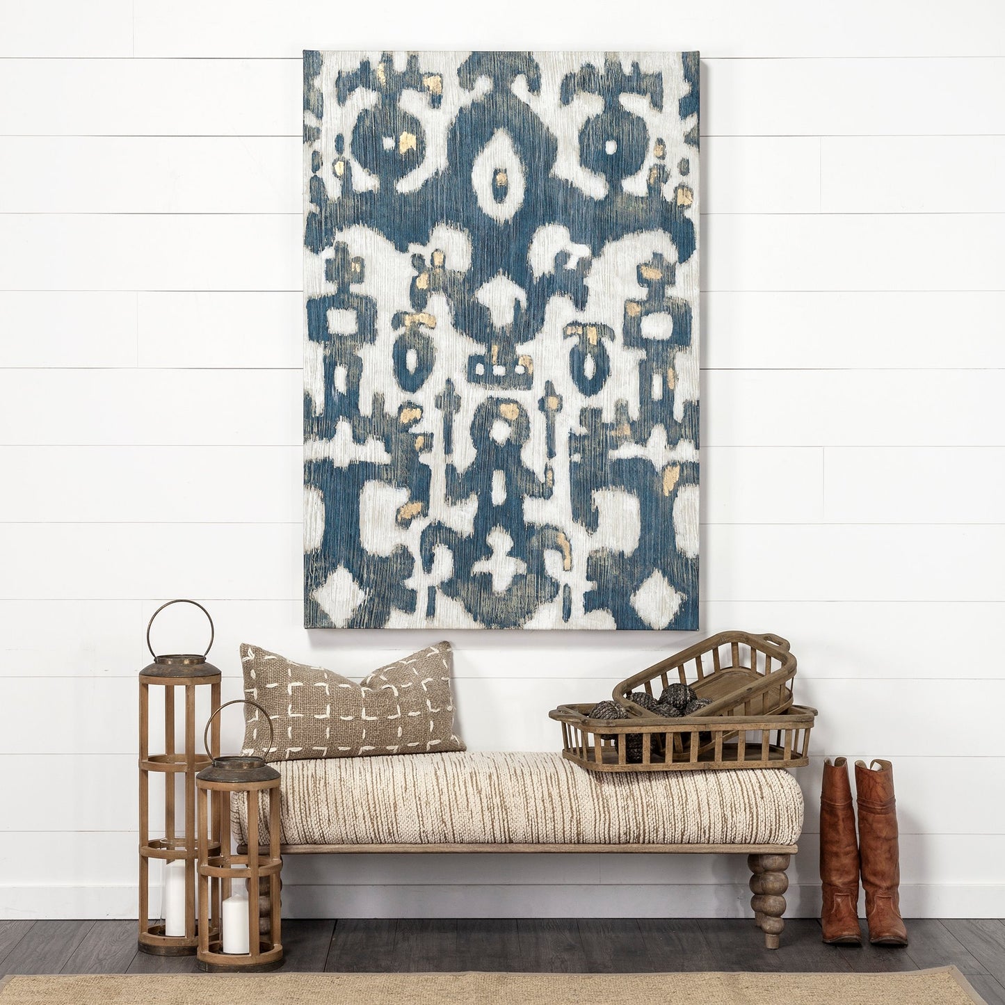 Alder Rectangle Bench Cream Fabric | Brown Wood - benches