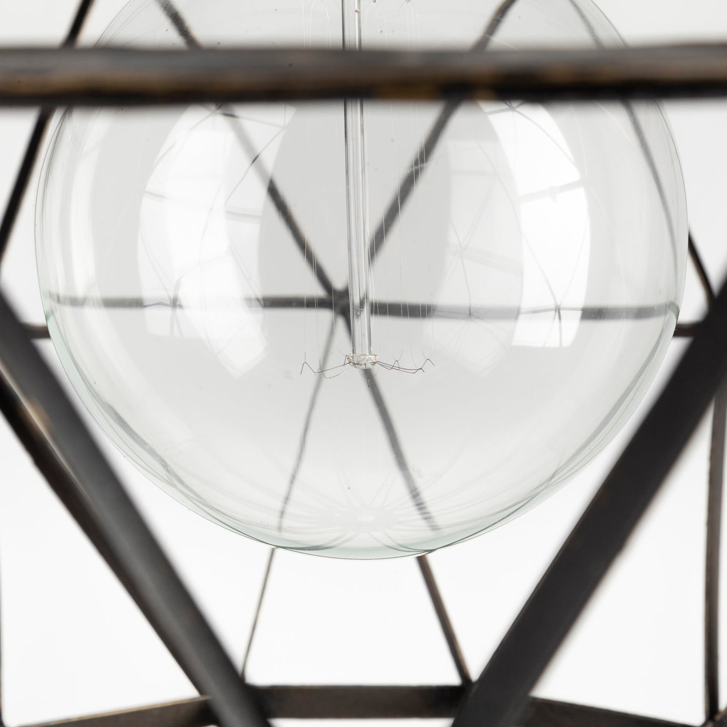 Dyson I 18x18 Black Metal Triangular Orb Pendant Light