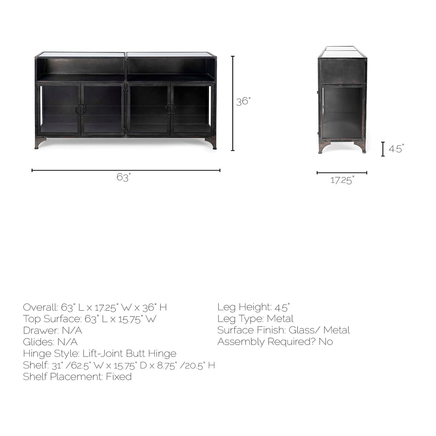 Pender Cabinet Black Metal - cabinets