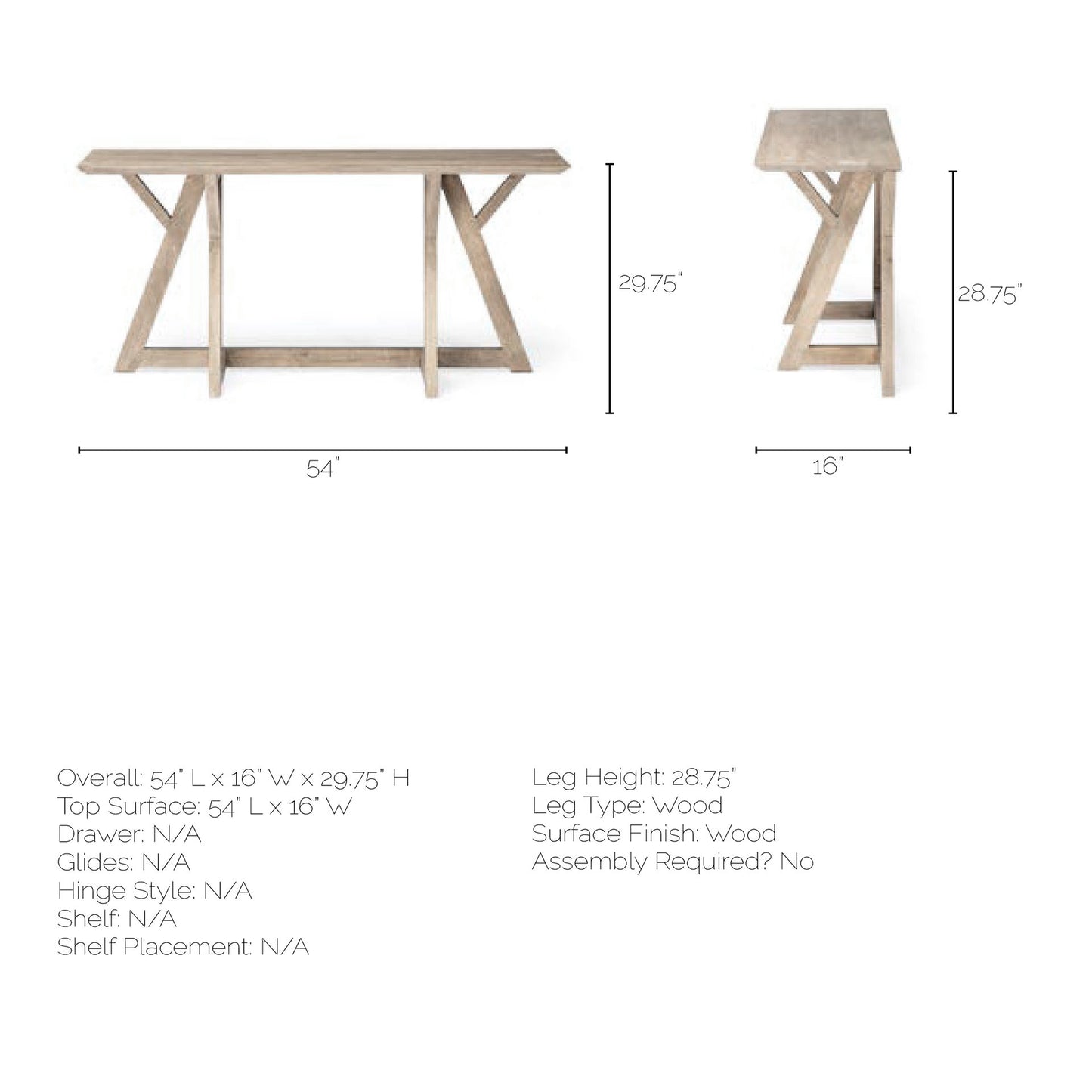 Jennings Console Table Brown Wood - console-tables
