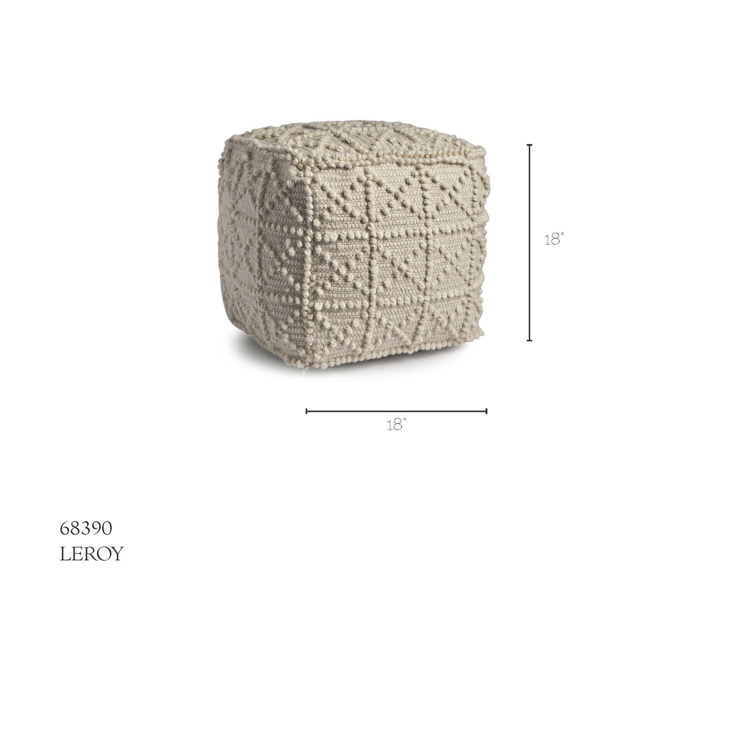 Leroy Pouf Ivory Wool - poufs