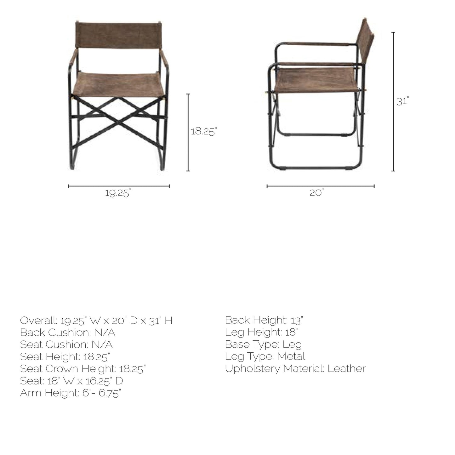 Direttore Dining Chair Brown Seude (Gray Tones) | Black Metal - dining-chairs