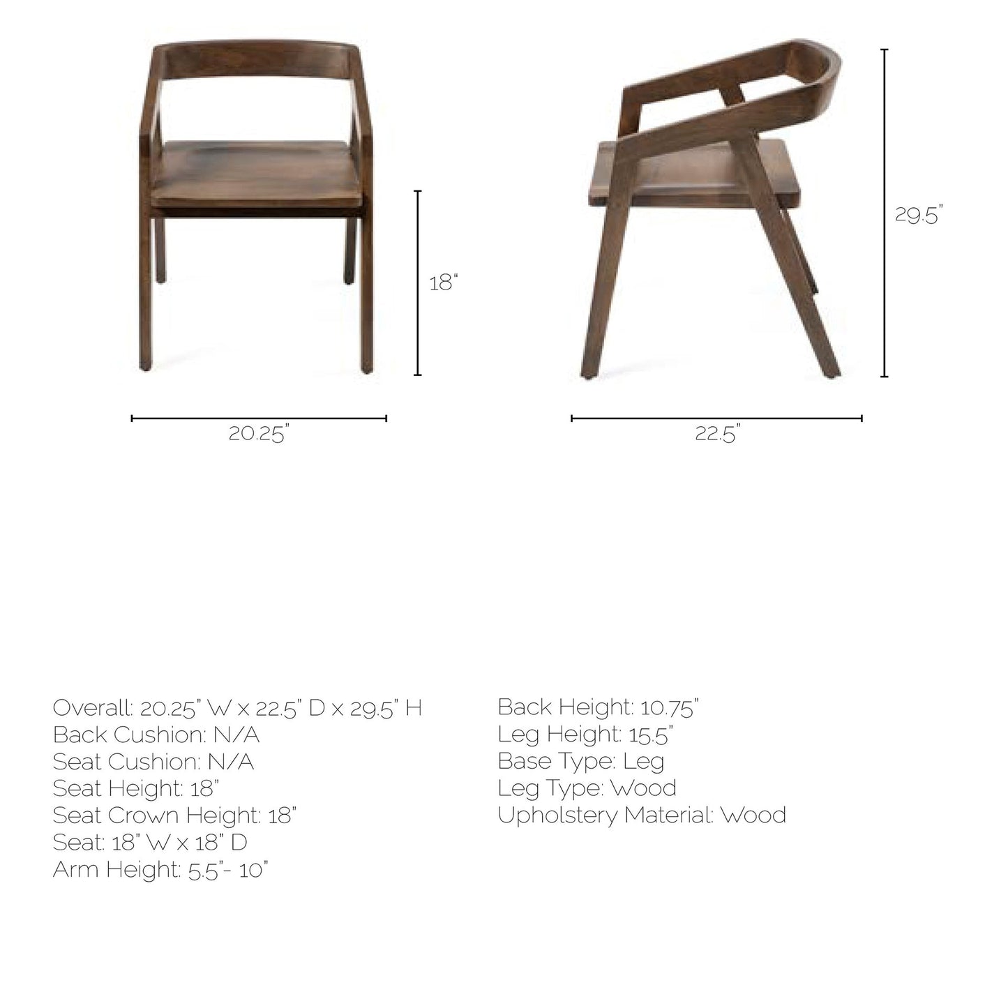 Nicholas Dining Chair Brown Wood - dining-chairs