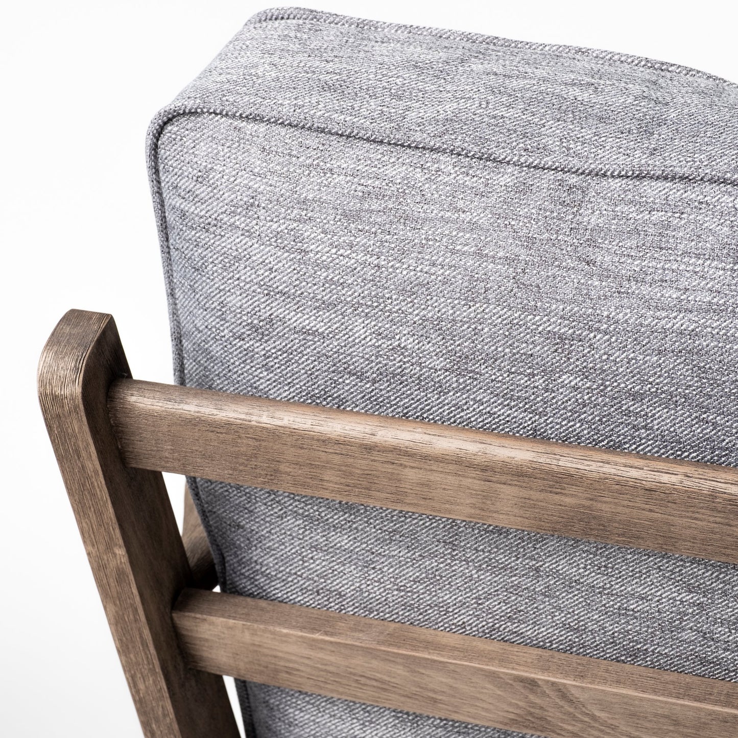 Olympus Accent Chair Castlerock Gray Fabric | Brown Wood - accent-chairs