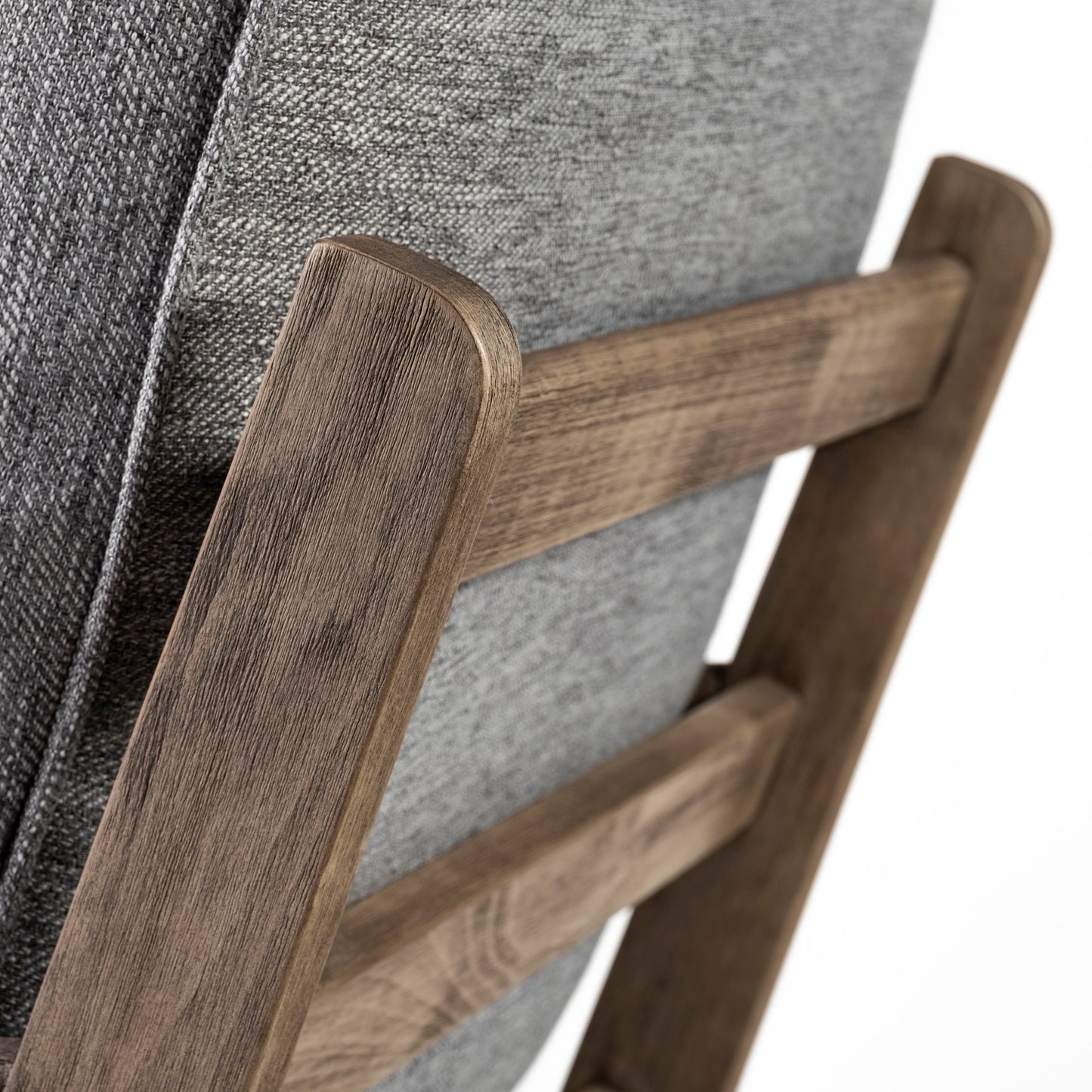 Olympus Accent Chair Castlerock Gray Fabric | Brown Wood - accent-chairs