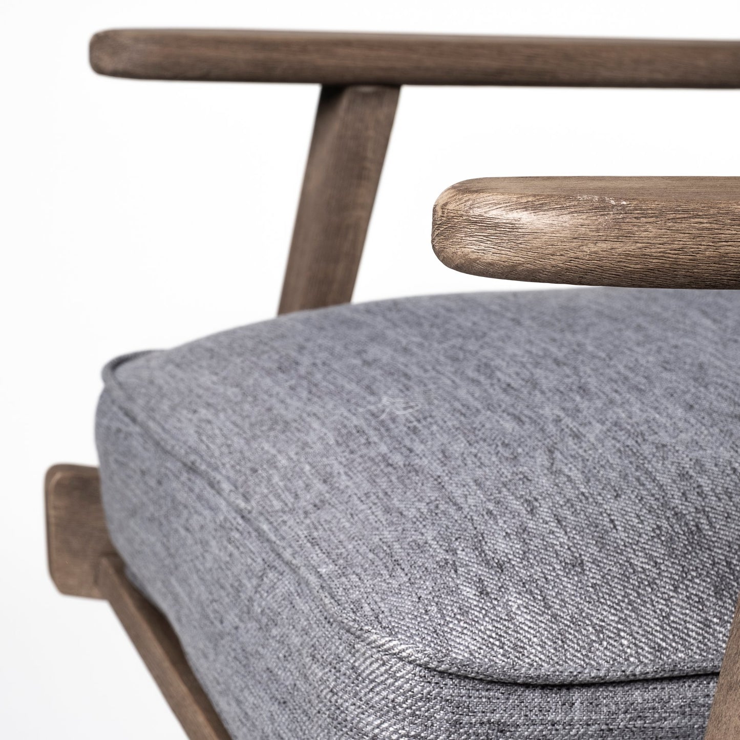 Olympus Accent Chair Castlerock Gray Fabric | Brown Wood - accent-chairs