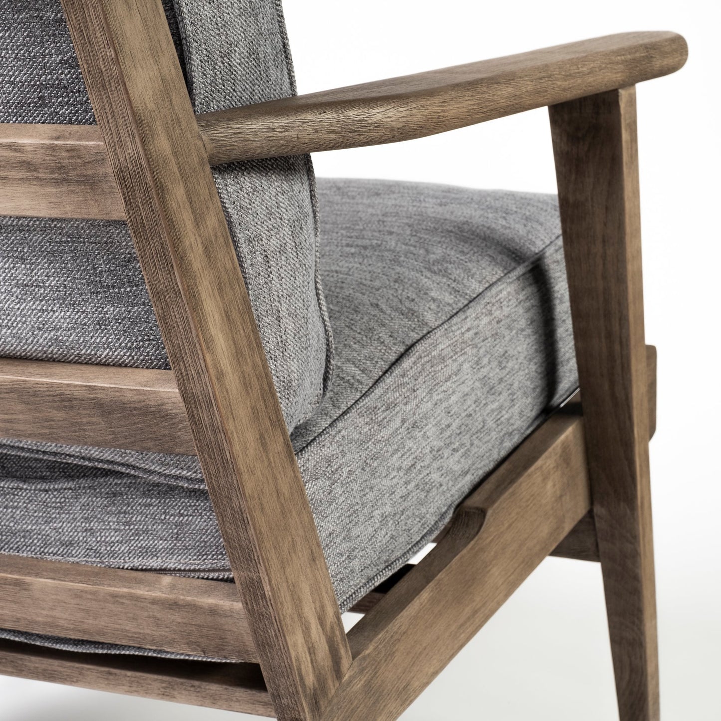 Olympus Accent Chair Castlerock Gray Fabric | Brown Wood - accent-chairs