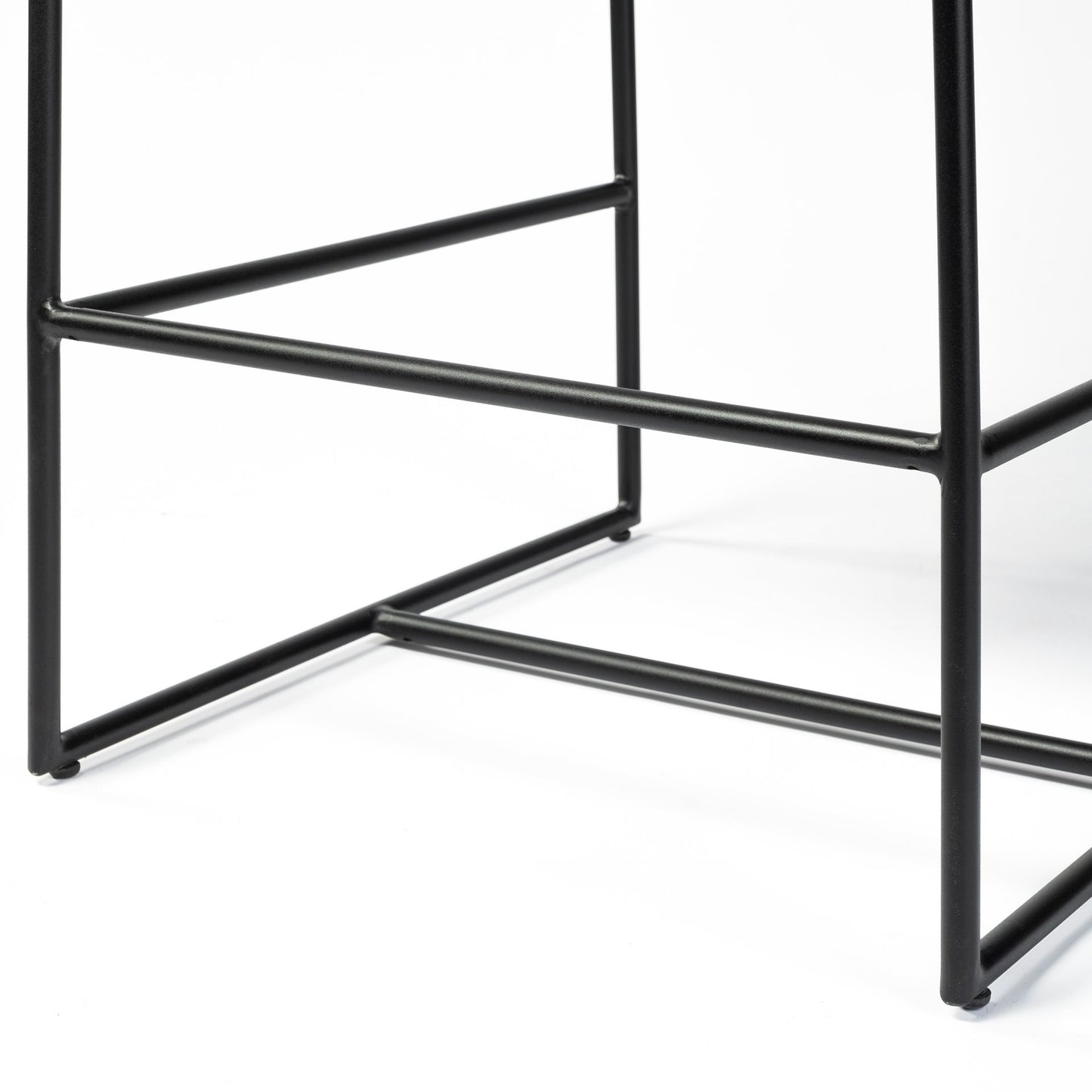 Stamford 36" Total Height Black Leather Seat w/ Wood Back, Metal Frame Counter Stool