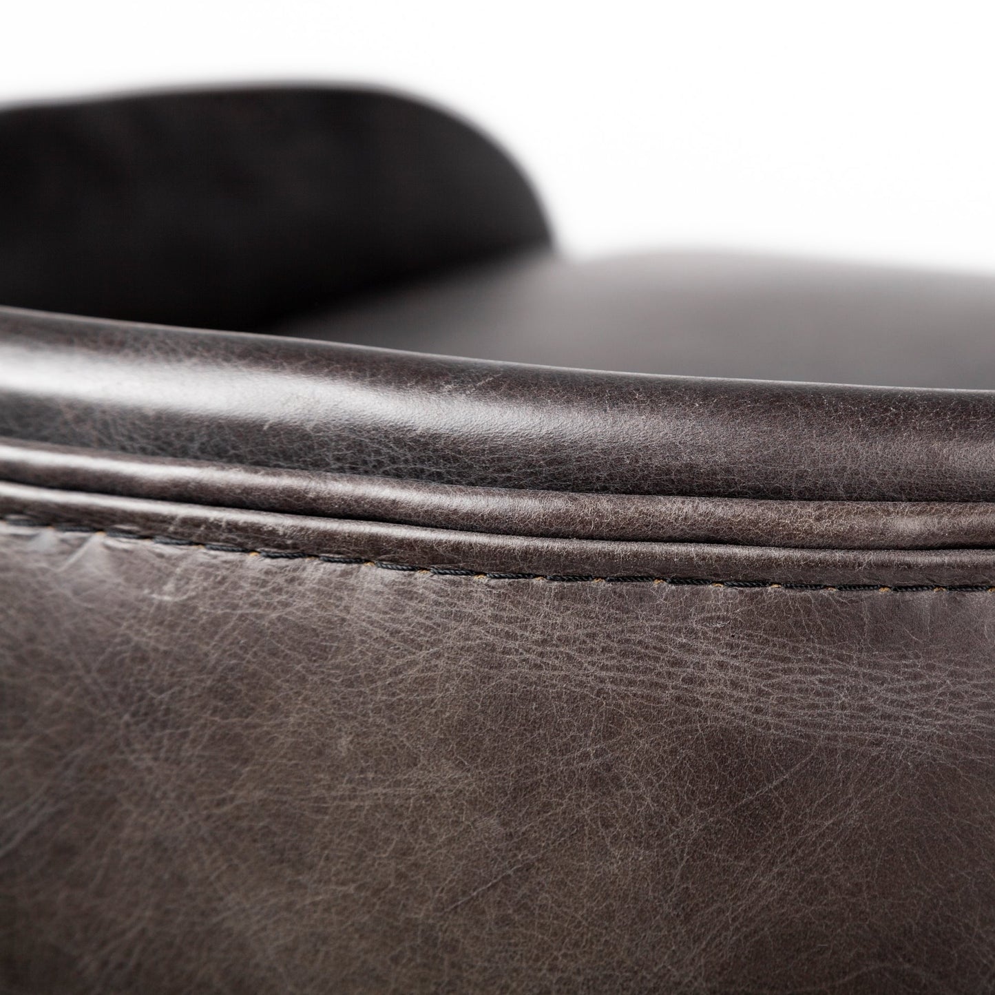 Hollyfield Leather Seat Bar Counter Stool Black Leather | Antiqued Gold Metal | Bar - bar-stools