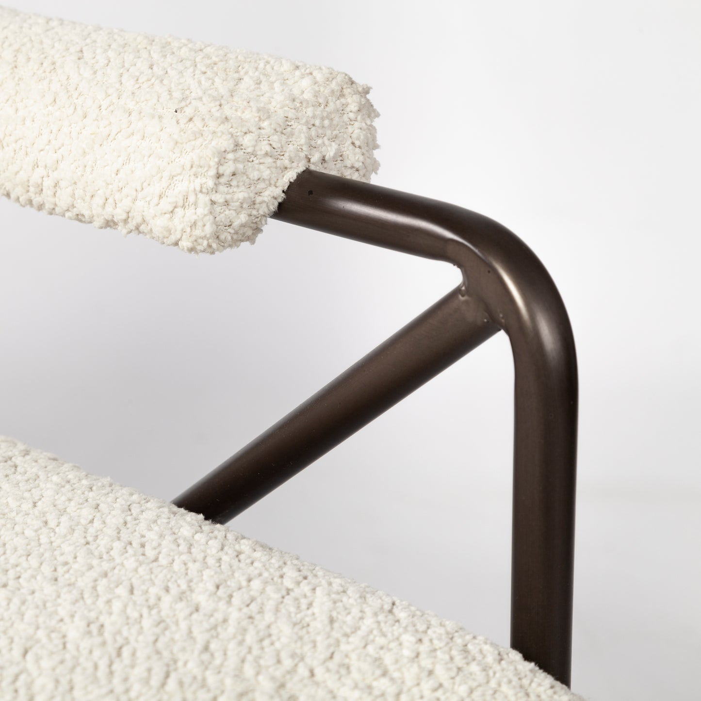 Vicunya Accent Chair Cream Boucle | Brown Metal - accent-chairs