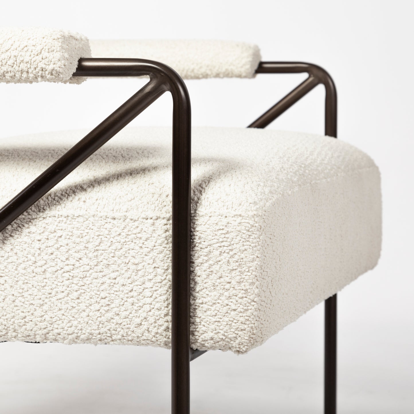 Vicunya Accent Chair Cream Boucle | Brown Metal - accent-chairs