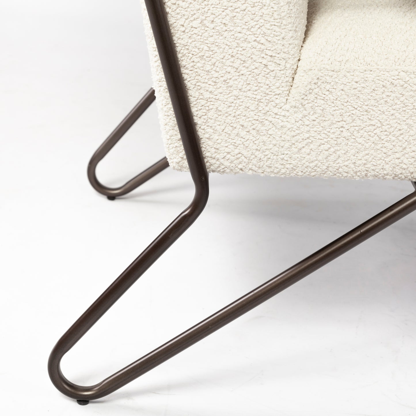 Vicunya Accent Chair Cream Boucle | Brown Metal - accent-chairs