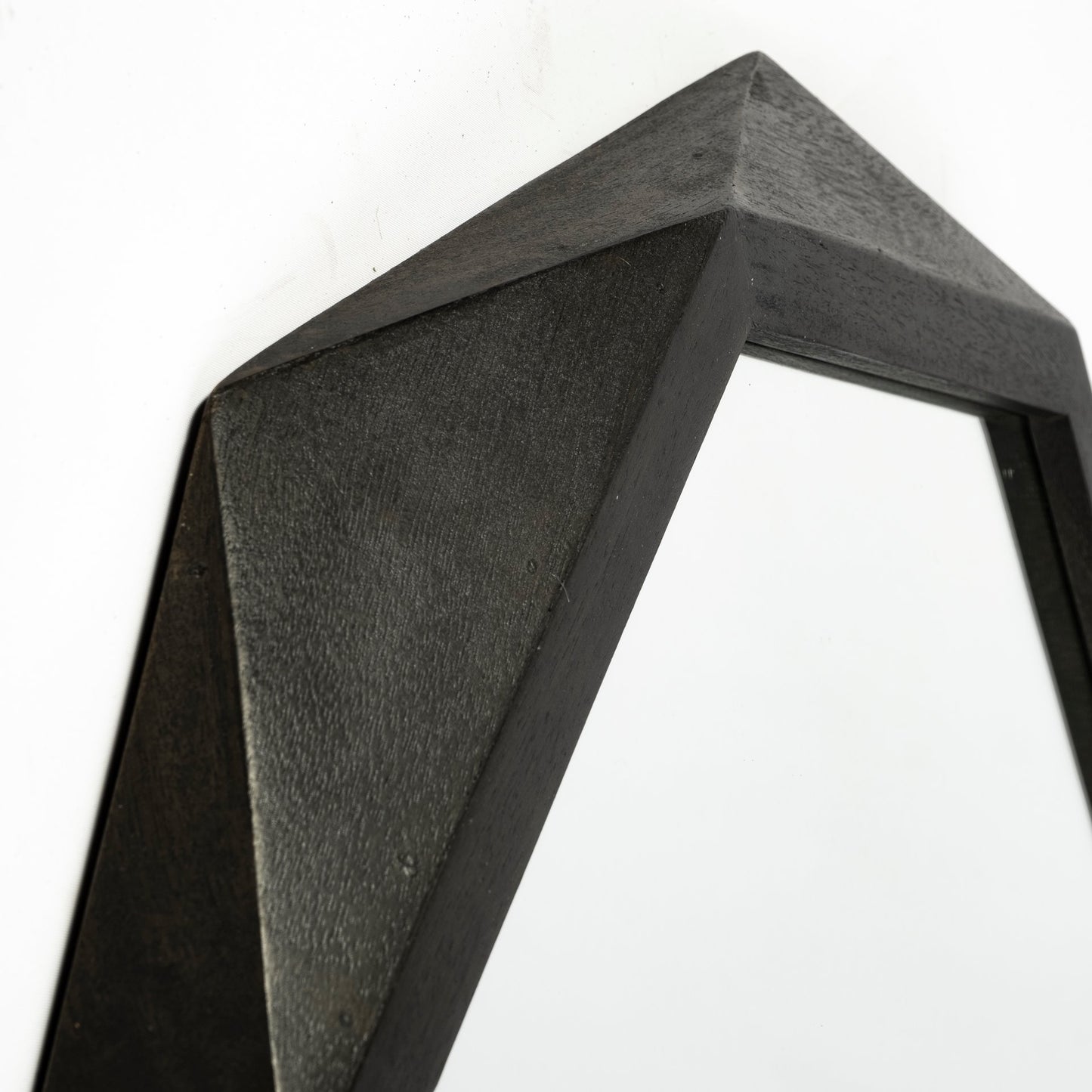 Aramis II 41L x 41H Octagon Black Wood Frame Wall Mirror
