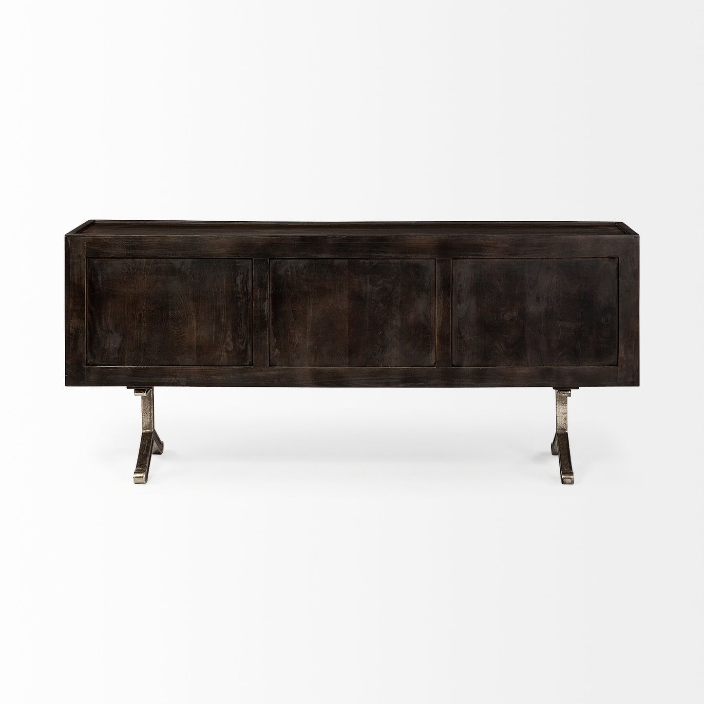 Hollandsworth Sideboard Brown Wood | Nickel Tone Metal - sideboards-and-buffets