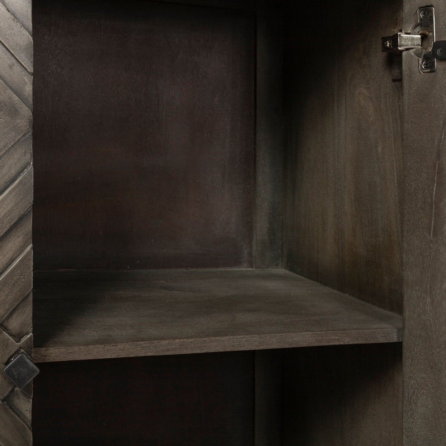 Argyle I 36L x 16W Dark Brown And Metal 2 Door Accent Cabinet