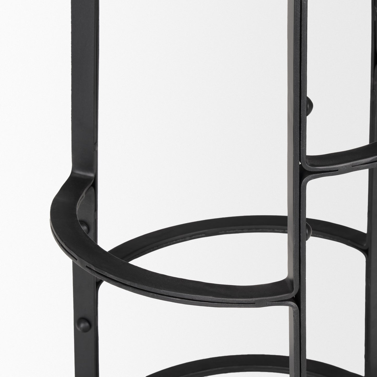 Neo Wood Seat Bar Counter Stool Brown Wood | Black Metal - bar-stools