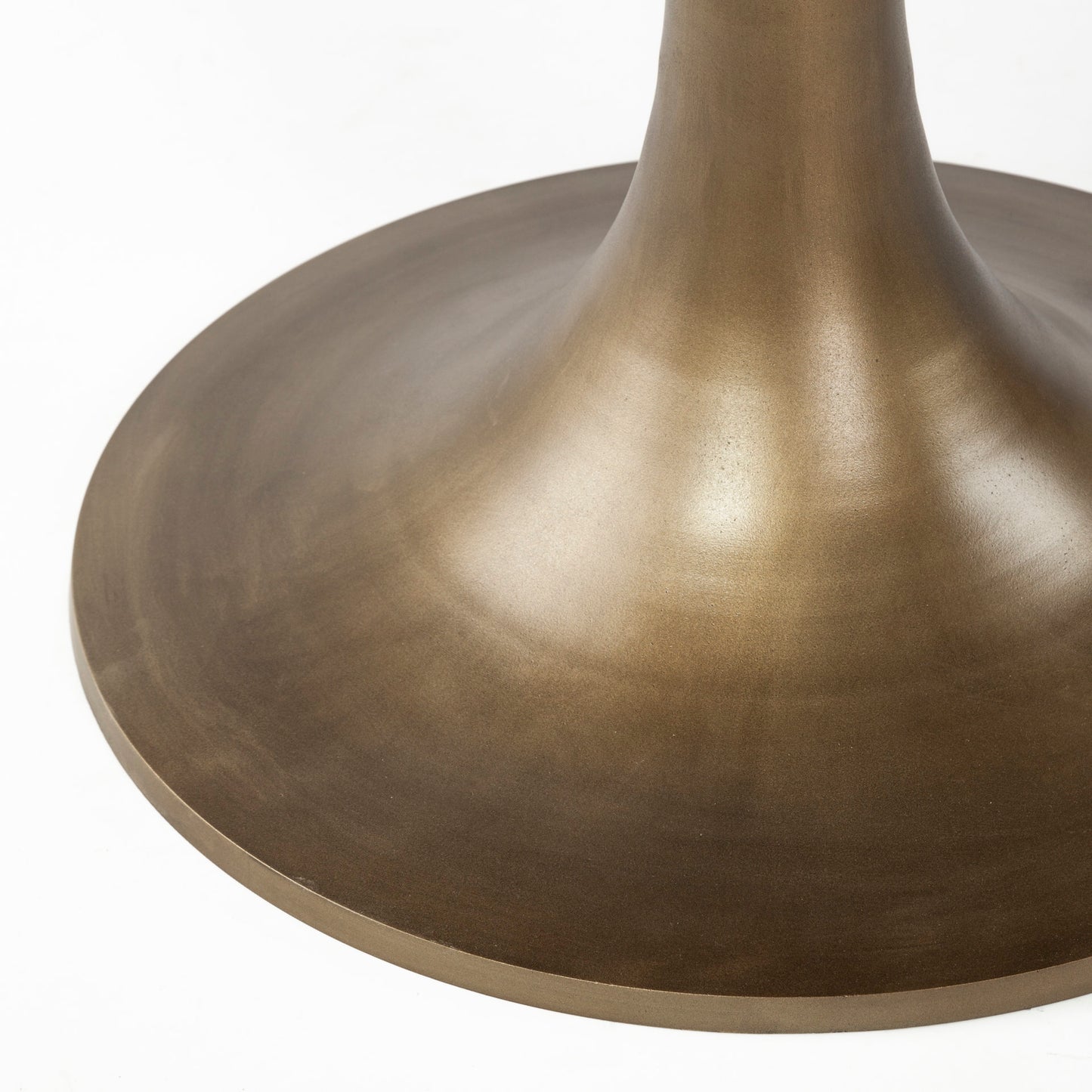 McLeod II 54" Round Brown Solid Wood Top Gold Metal Base Dining Table