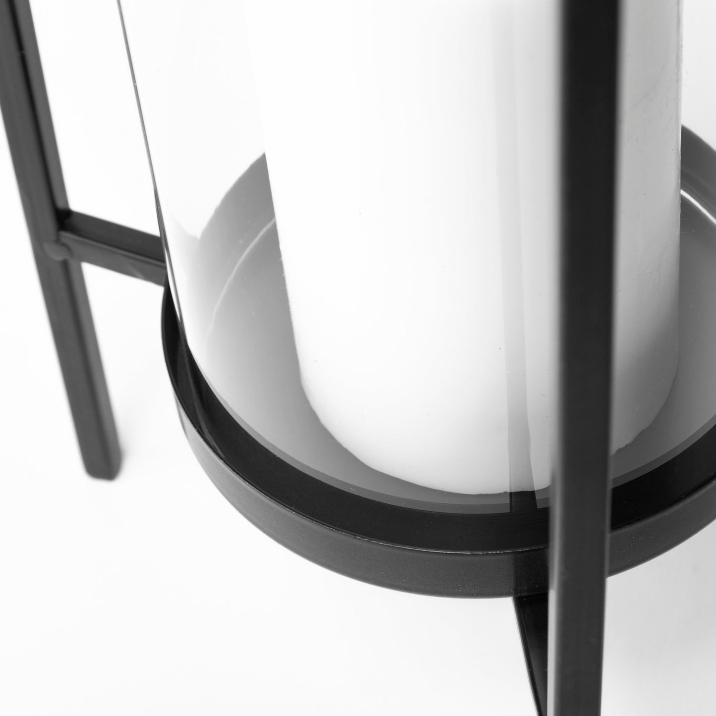 Abigail I Large Gunmetal Gray Metal Table Candle Holder