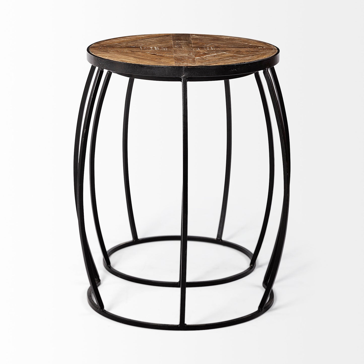 Clapp Accent Table Brown Wood | Black Metal | X Pattern - accent-tables